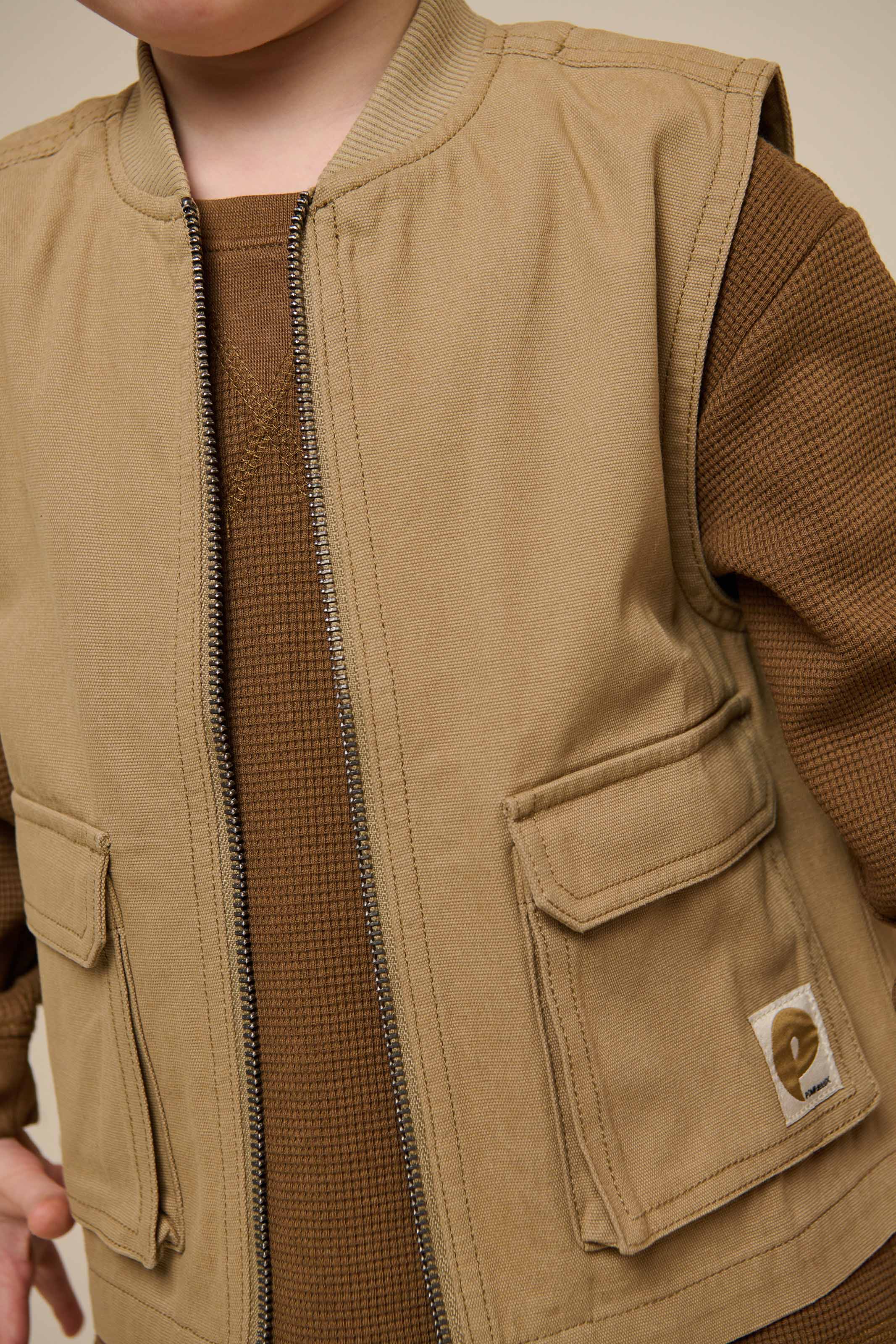 Langærmet T-shirt med struktur - Kids - Coffee | 100705 Malthe