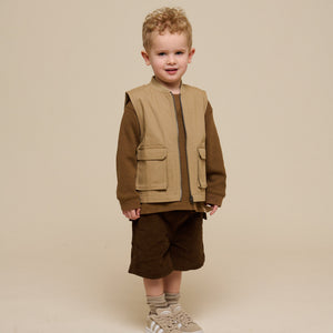 Pull-on fløjlsshorts - Kids - Dark Brown | 101104 Tobias