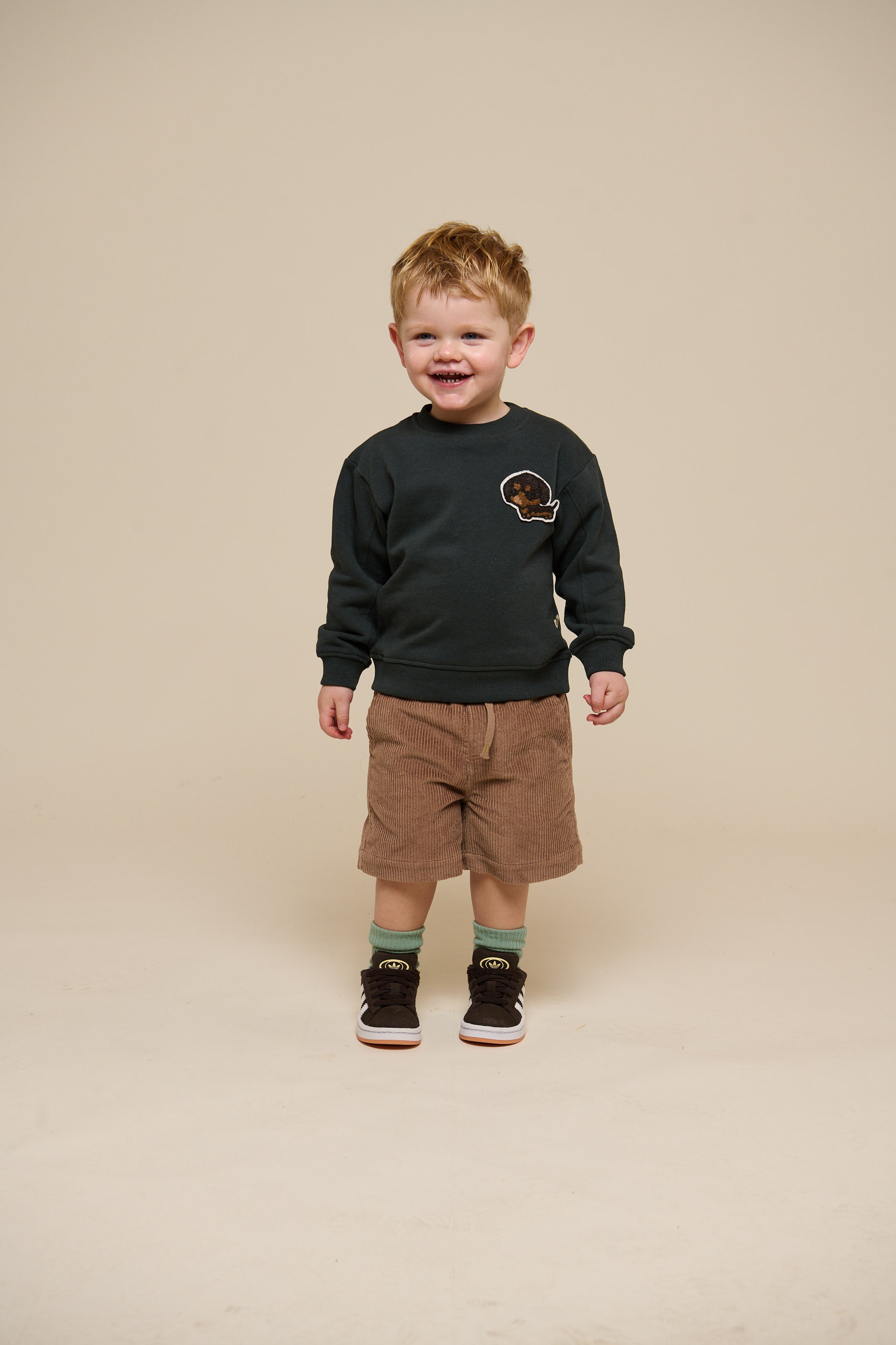 Sweatshirt med rund hals - Kids - Forest Green Melange | 100892 Justin