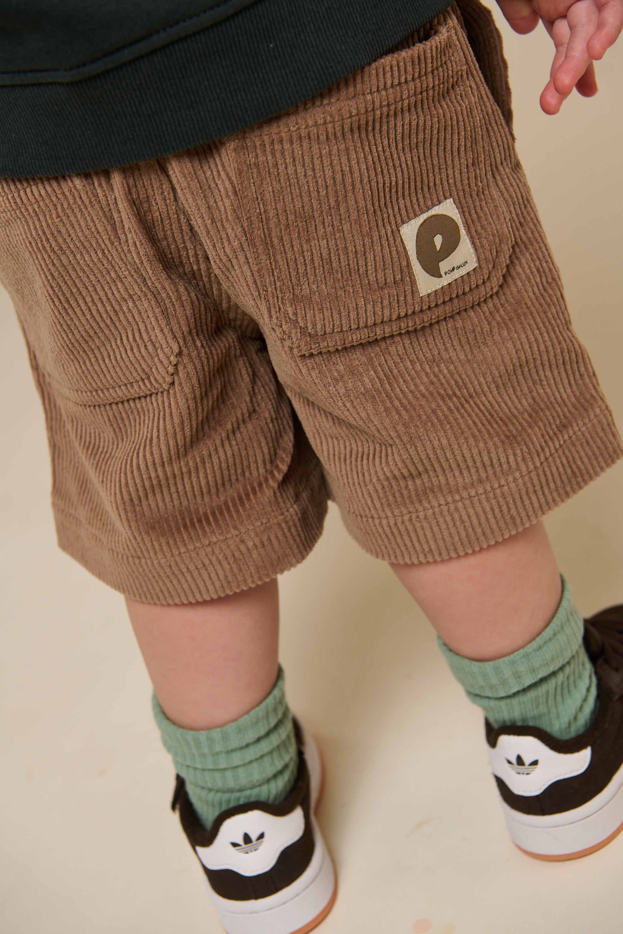 Pull-on fløjlsshorts - Kids - Khaki | 101102 Tobias