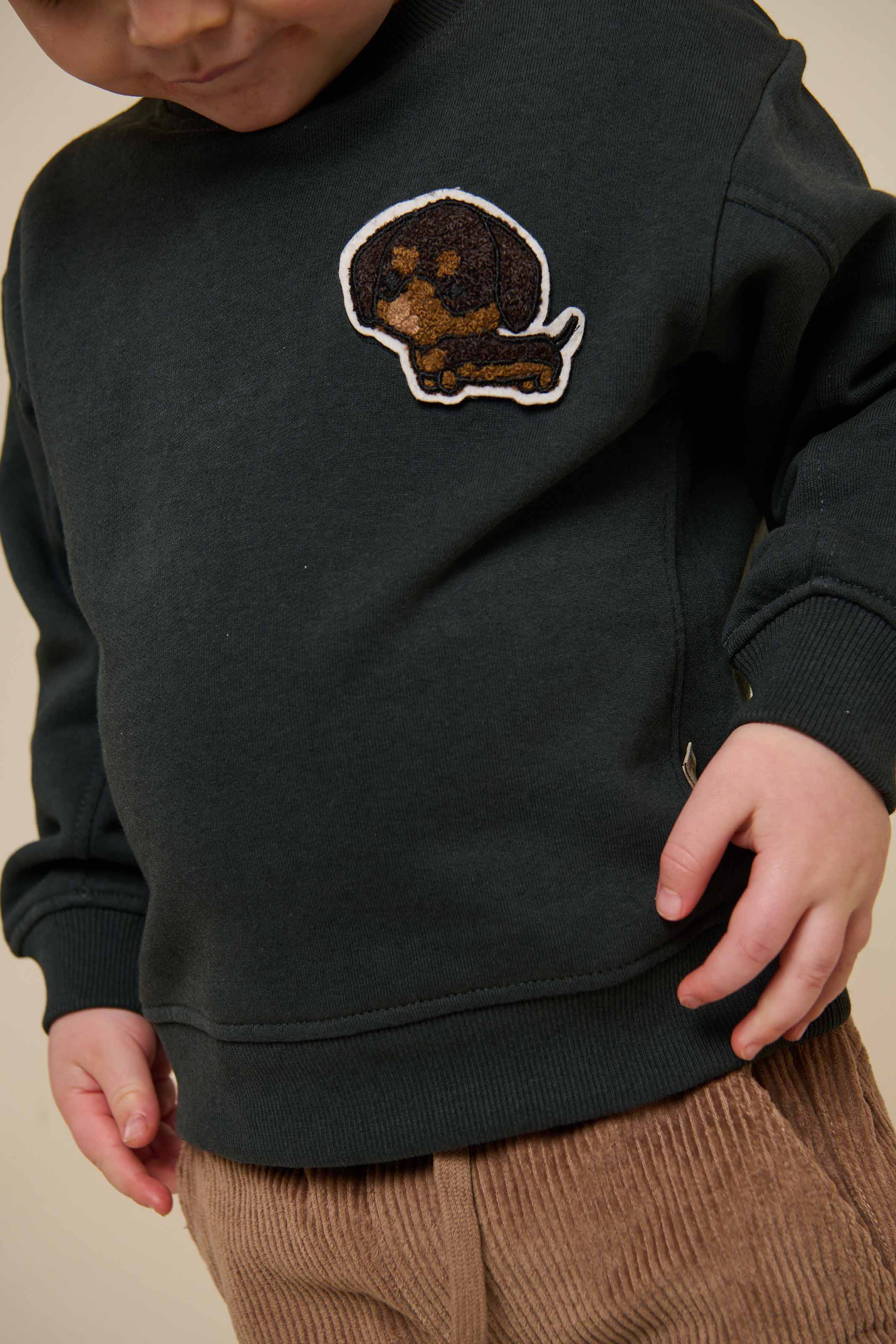 Sweatshirt med rund hals - Kids - Forest Green Melange | 100892 Justin
