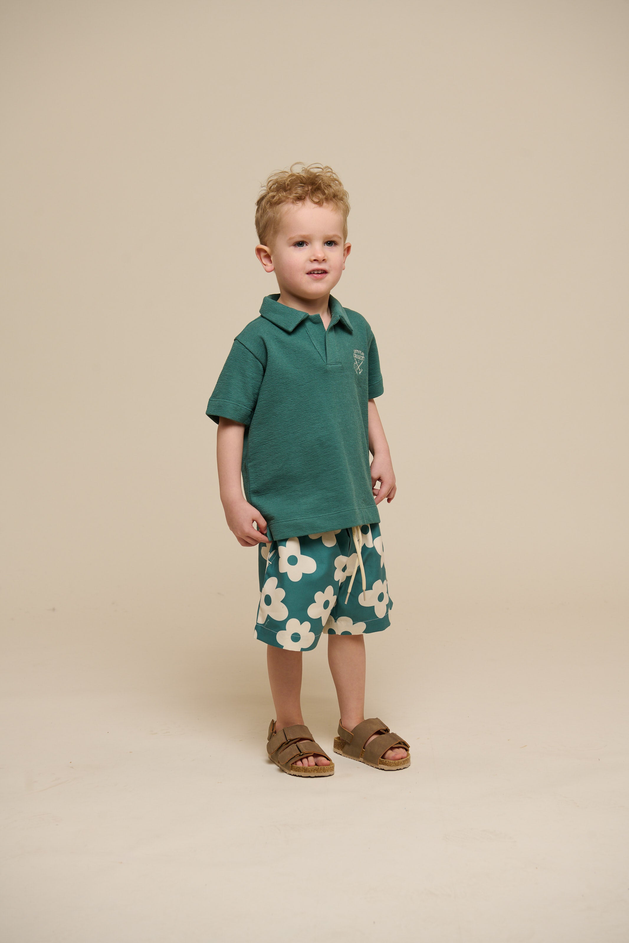 Polo T-shirt i jersey med struktur - Kids - Tropical Green | 101215 Sonny