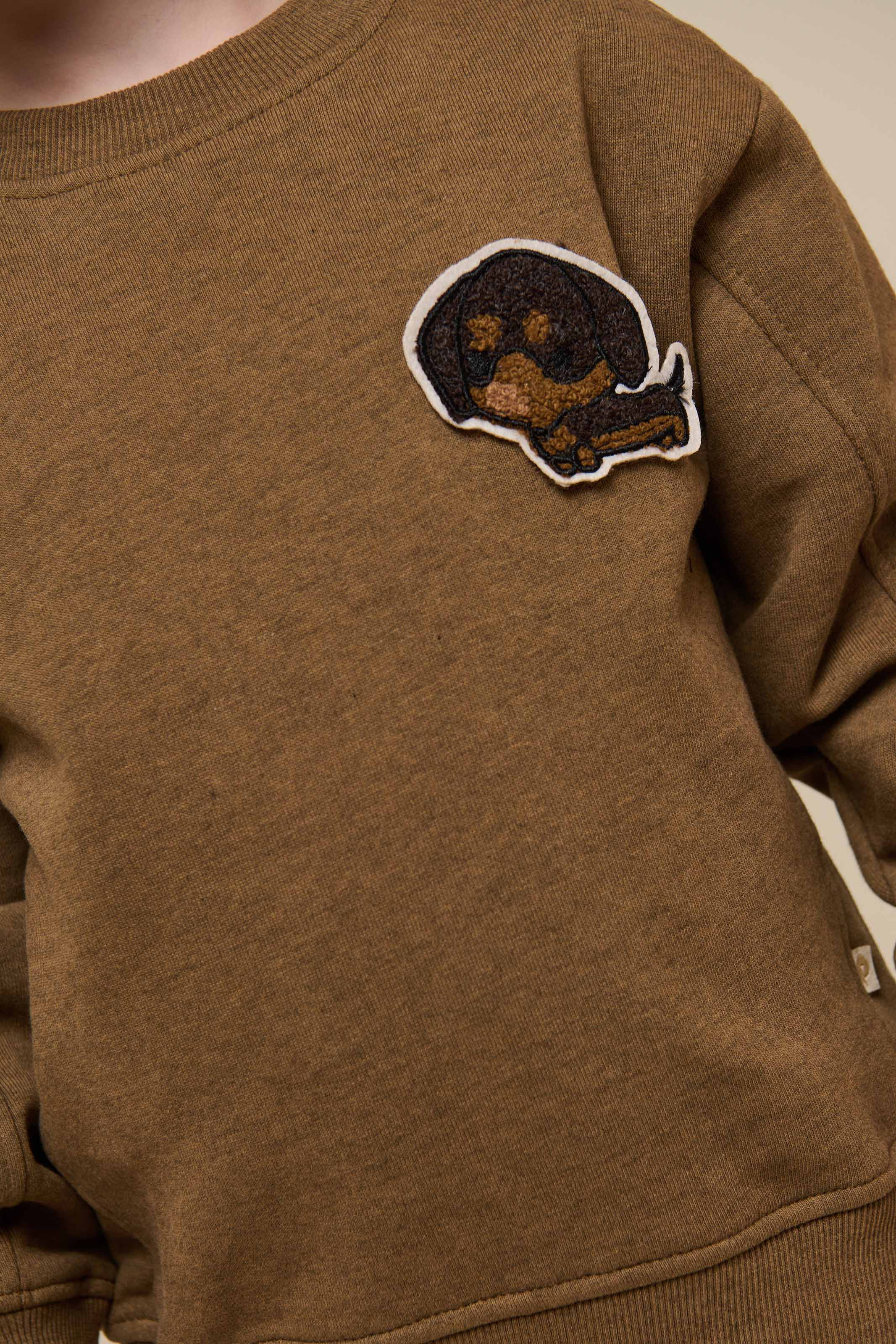 Sweatshirt med rund hals - Kids - Coffe Melange | 100890 Justin