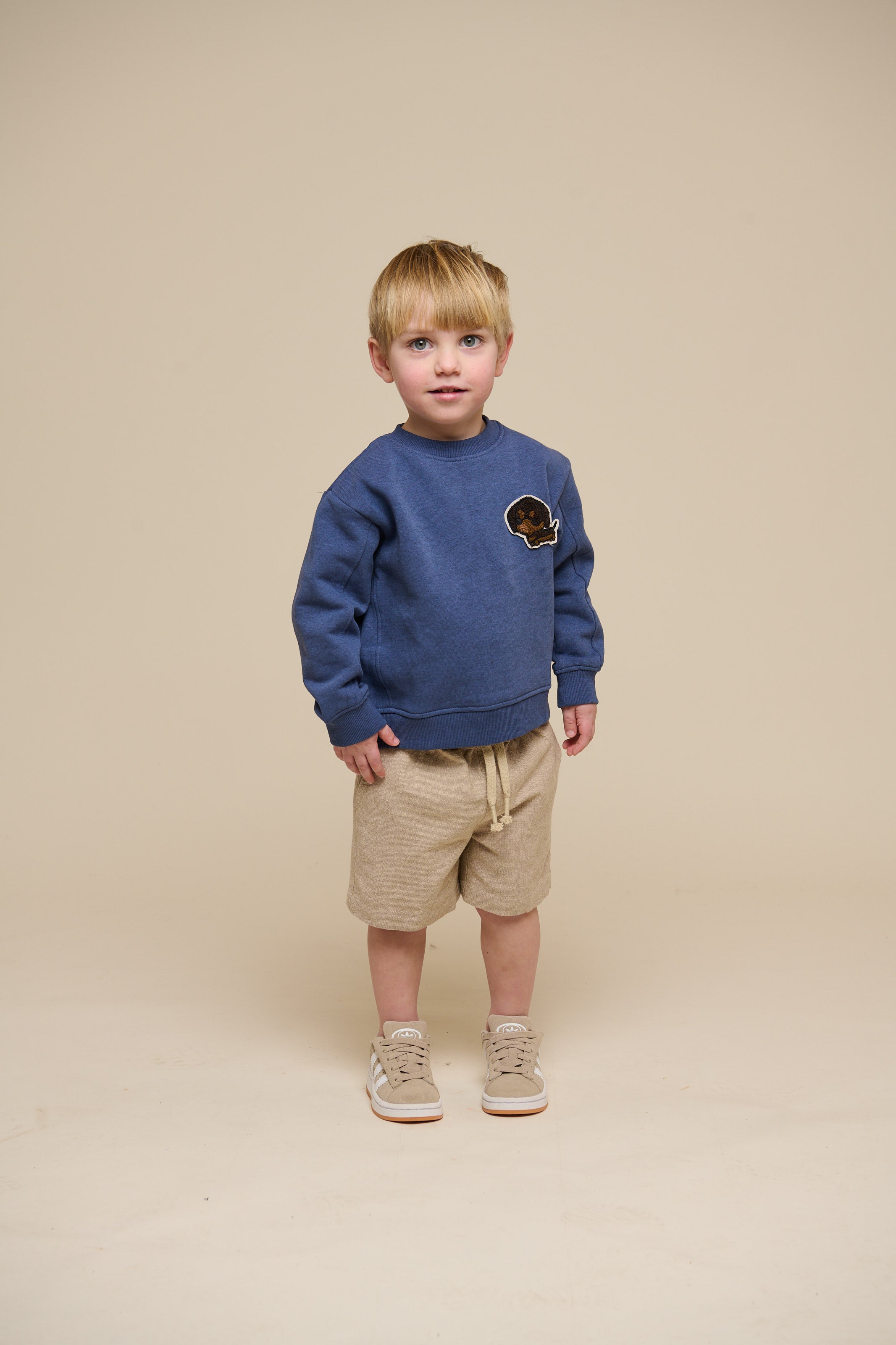 Sweatshirt med rund hals - Kids - Indigo Blue Melange | 100888 Justin