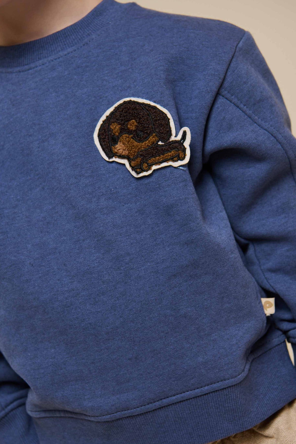 Sweatshirt med rund hals - Kids - Indigo Blue Melange | 100888 Justin