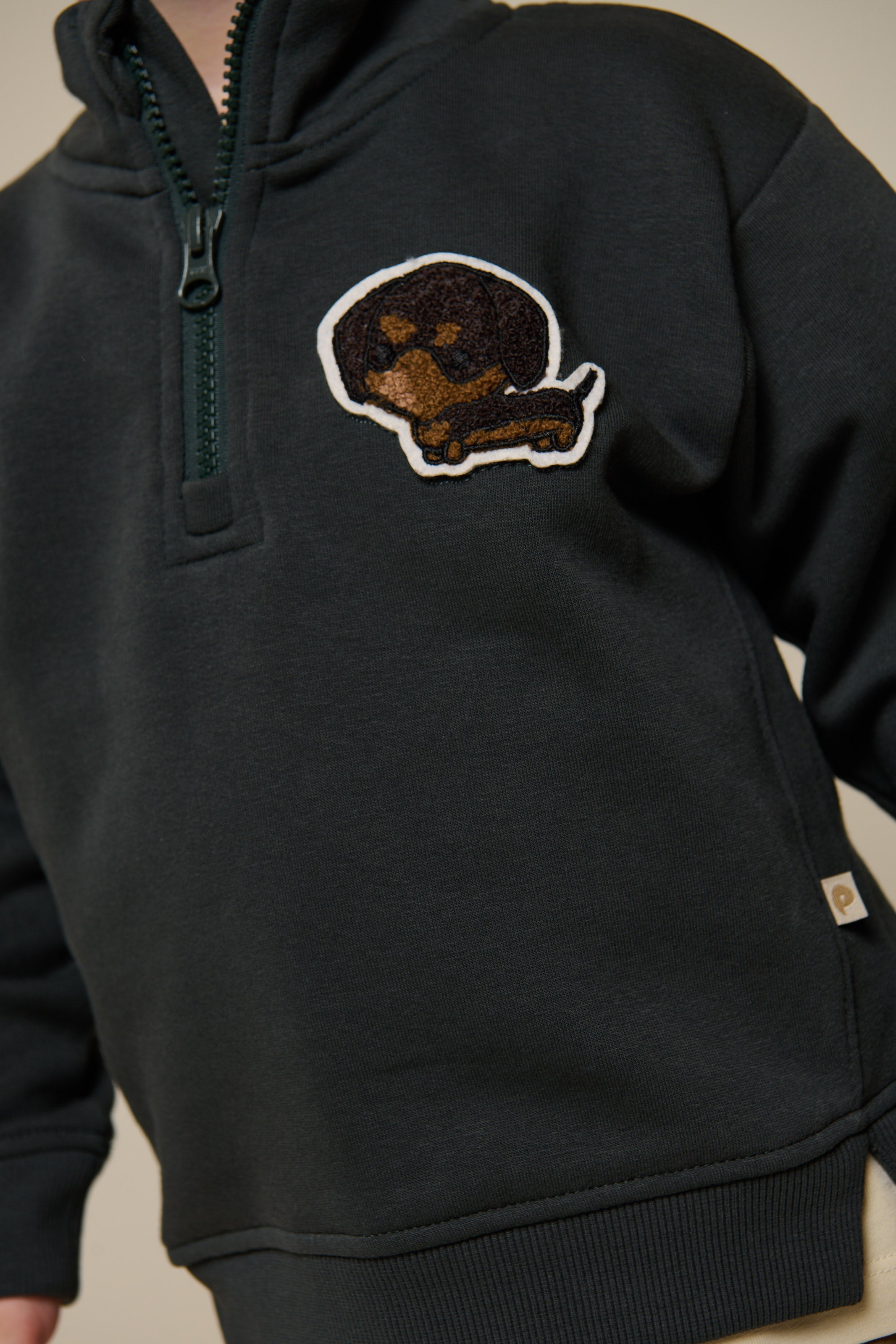 Sweatshirt med kort lynlås - Kids - Forest Green | 100810 Tristan