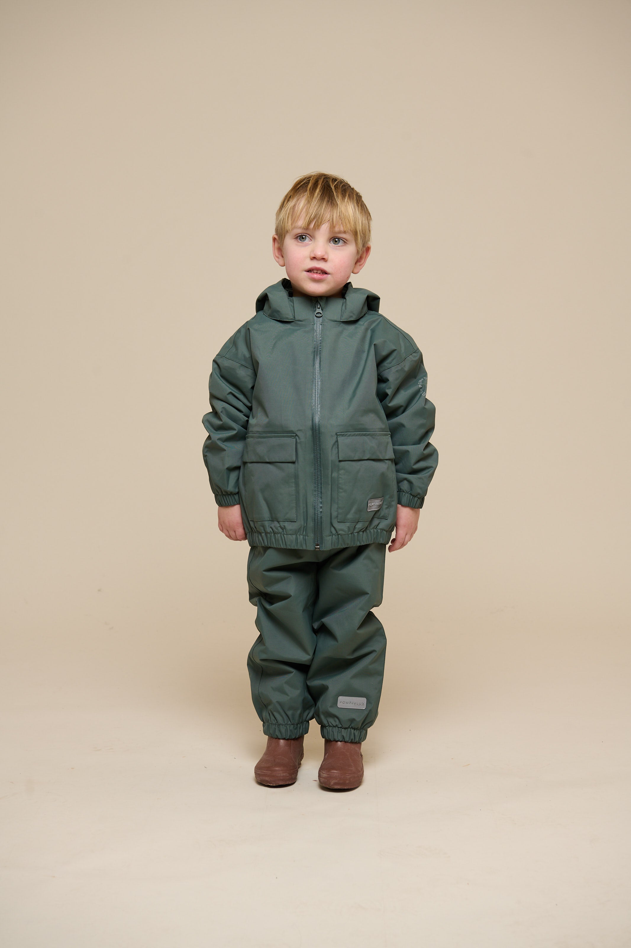 Skaljakke med påsyet lomme - Kids - Dusty Dark Green | 100501 Luke