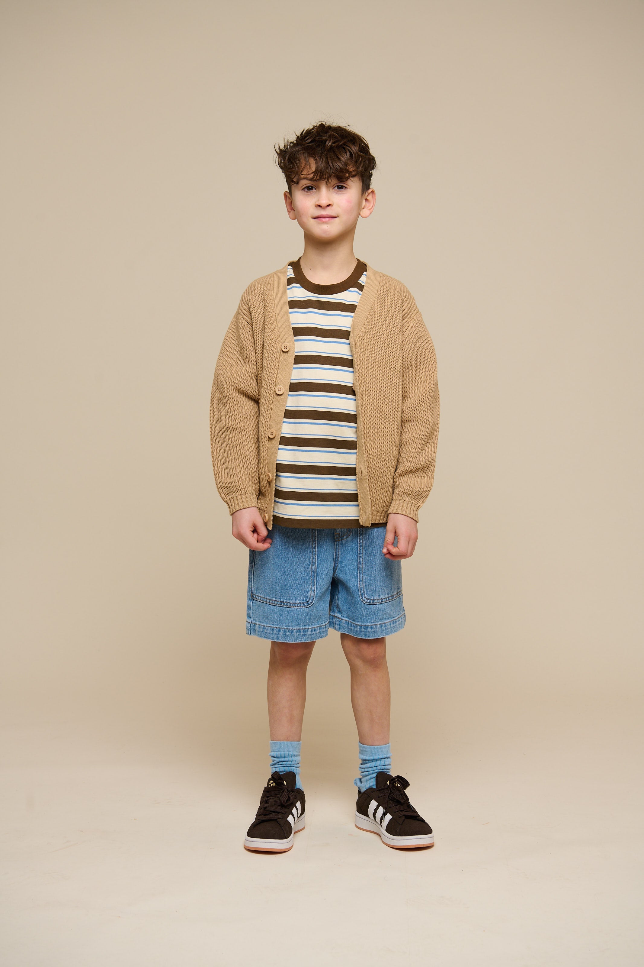 Cardigan i patentstrik - Tween - Beige | 101246 Clark