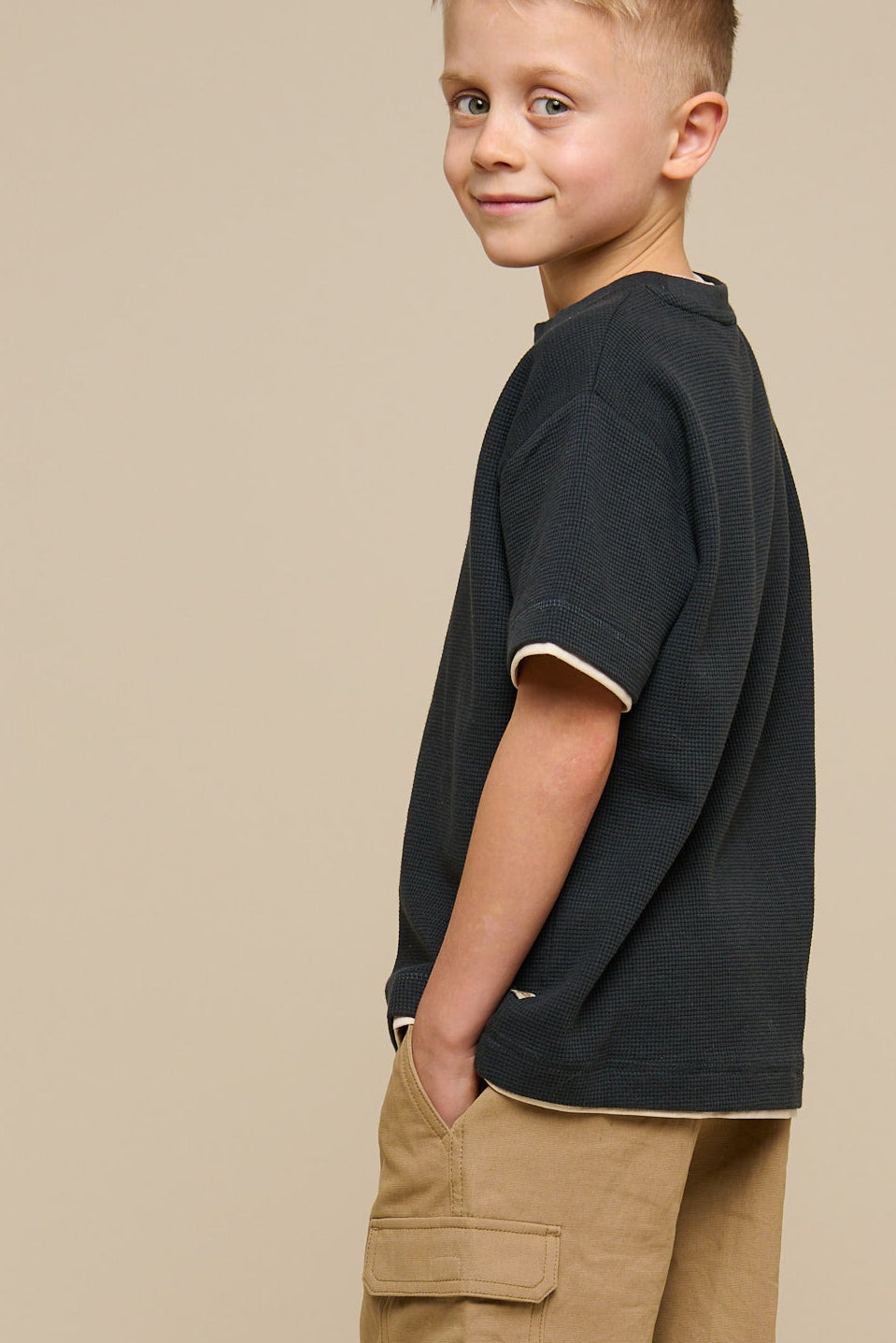 Kortærmet T-shirt med struktur - Tween - Forest Green | 100714 Malthe