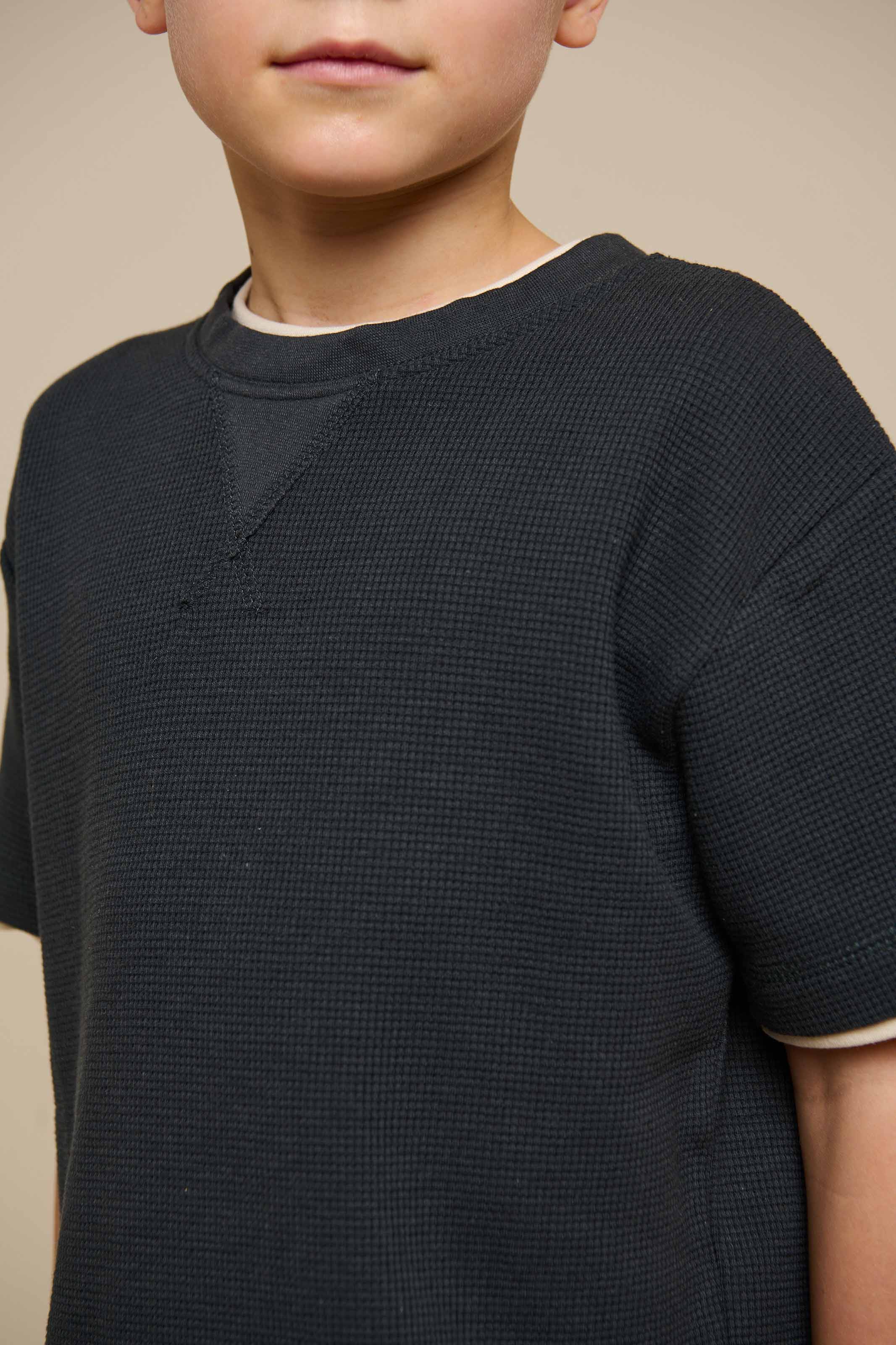 Kortærmet T-shirt med struktur - Tween - Forest Green | 100714 Malthe