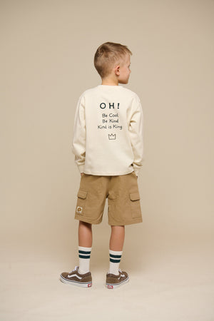 Oversize langærmet T-shirt - Tween - Off White | 100853 August