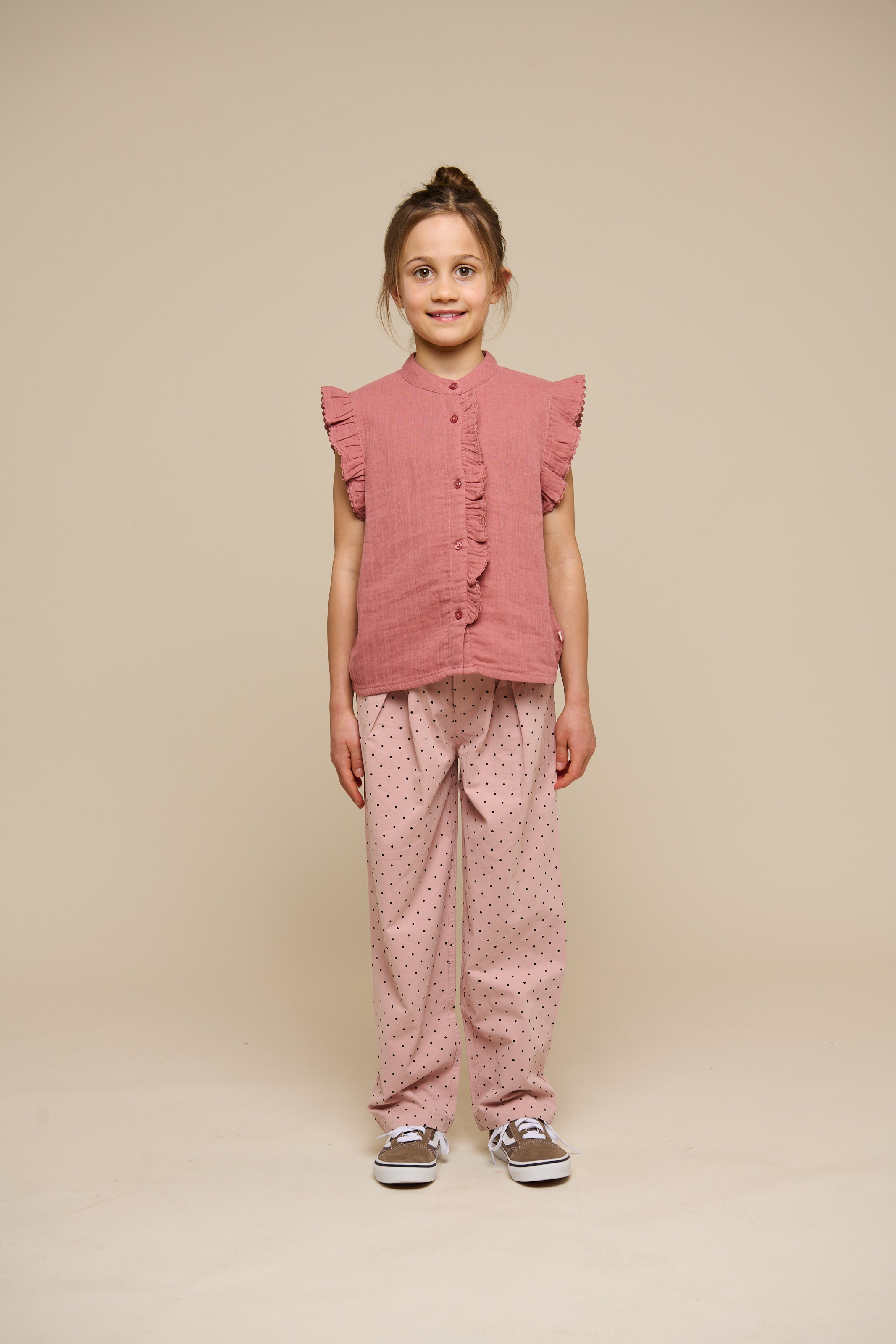 Twill-Bukser med prikker - Tween - Rose | 100613 Iris