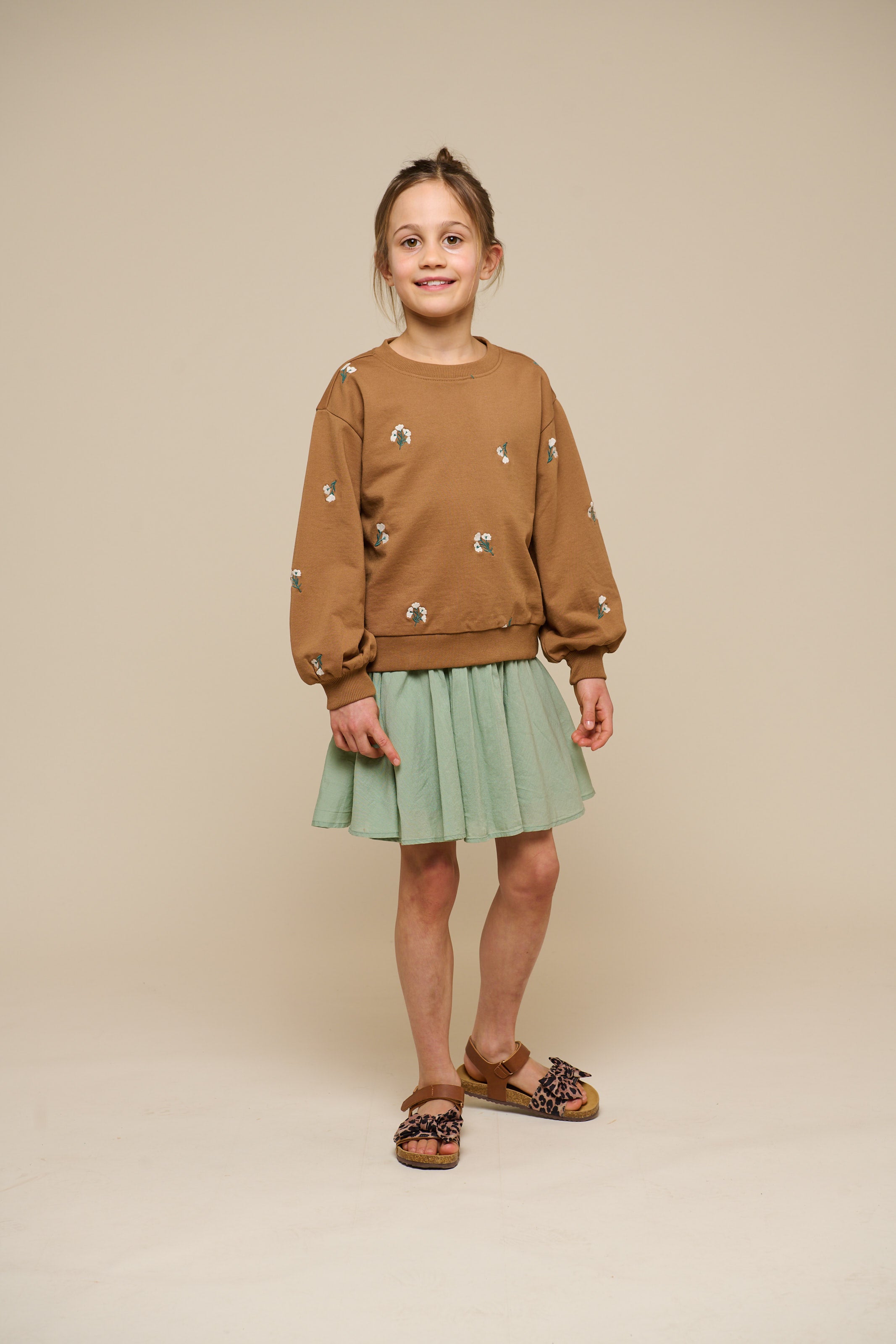 Broderet crewneck sweatshirt - Tween - Coconut | 101214 Kimber