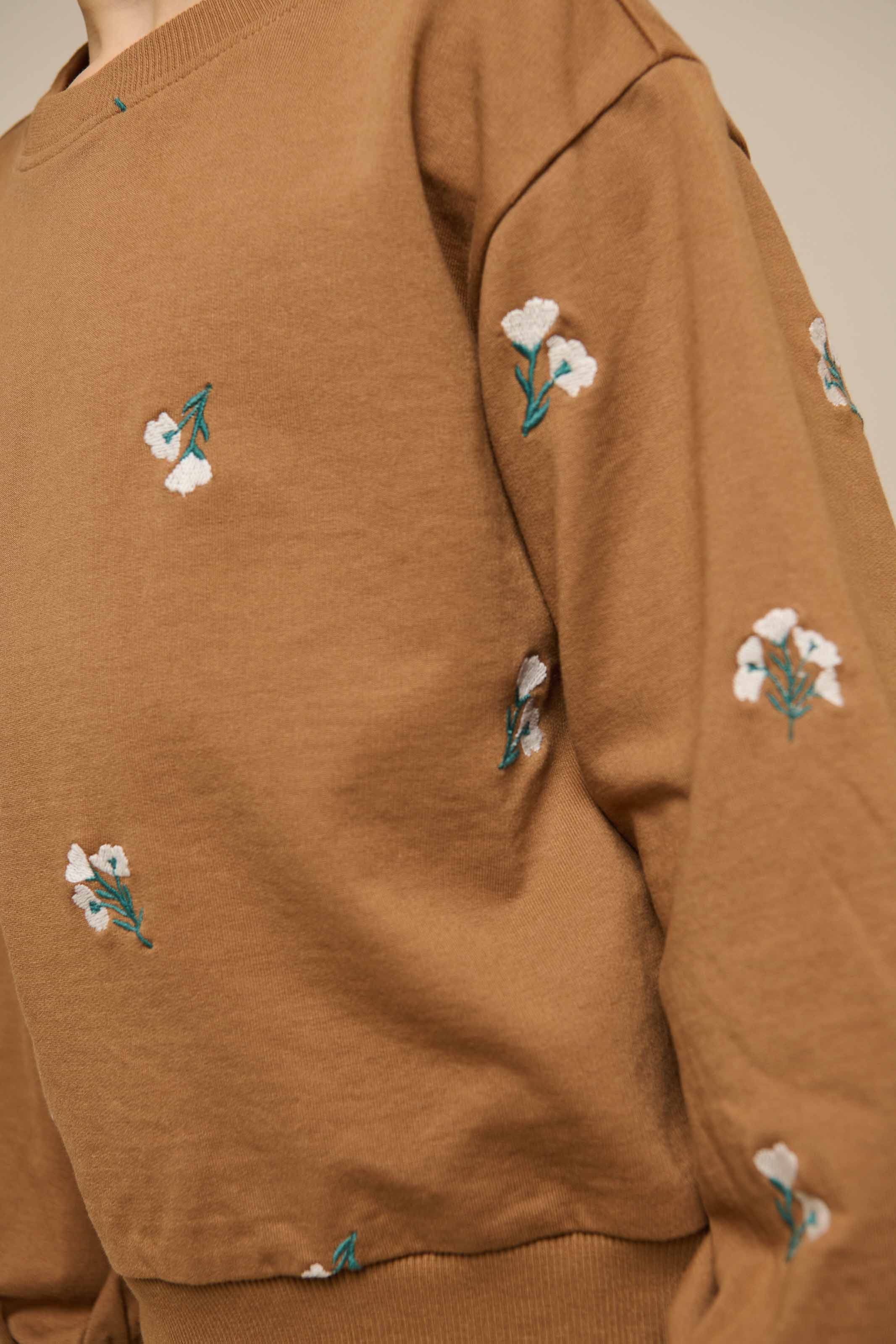 Broderet crewneck sweatshirt - Tween - Coconut | 101214 Kimber