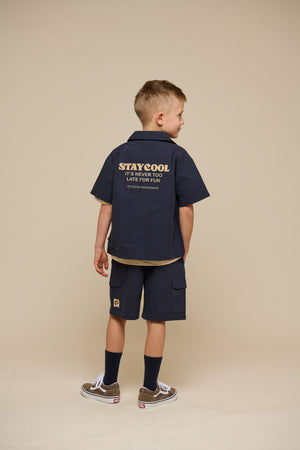 Canvas skjortejakke med lynlås - Tween - Navy | 101127 Isack