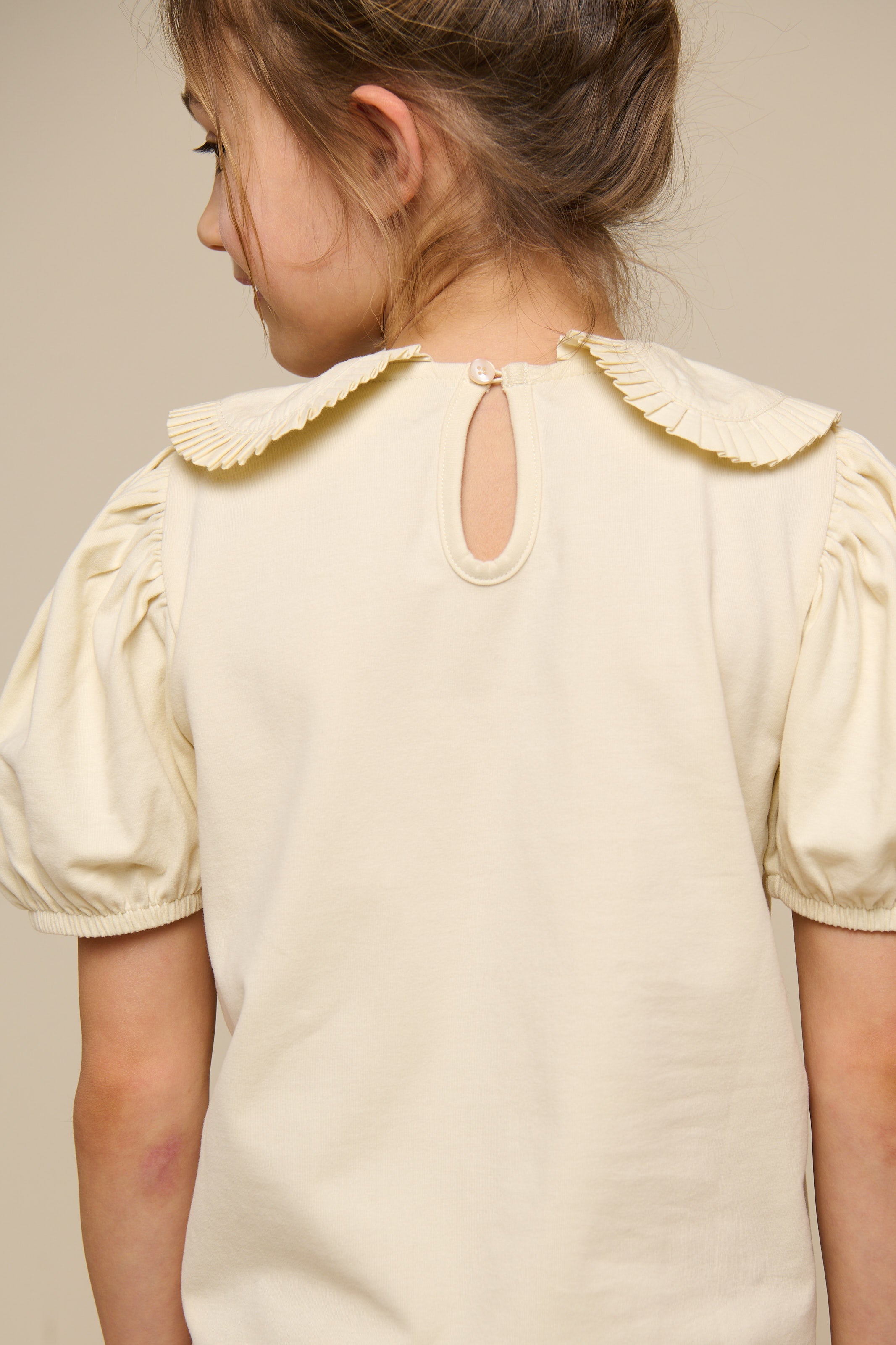 Jerseybluse med krave - Tween - Offwhite | 101278 Nini