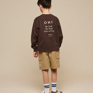 Oversize langærmet T-shirt - Tween - Chocolate | 100852 August