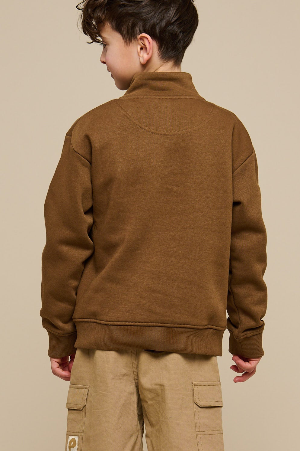 Sweatshirt med kort lynlås - Tween - Coffee | 100809 Tristan