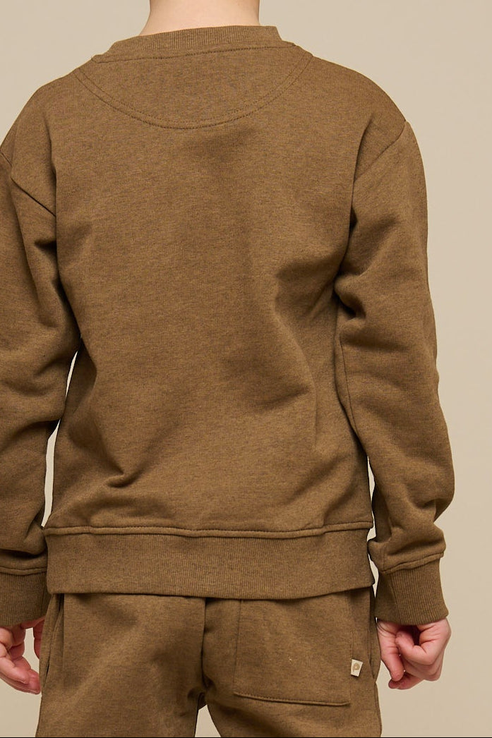 Sweatshirt med rund hals - Tween - Coffe Melange | 100891 Justin