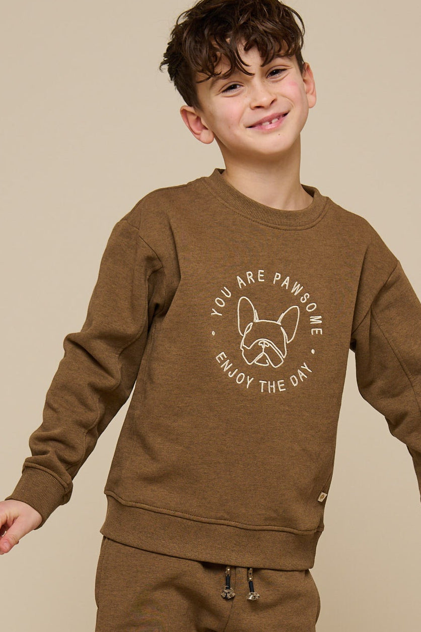 Sweatshirt med rund hals - Tween - Coffe Melange | 100891 Justin