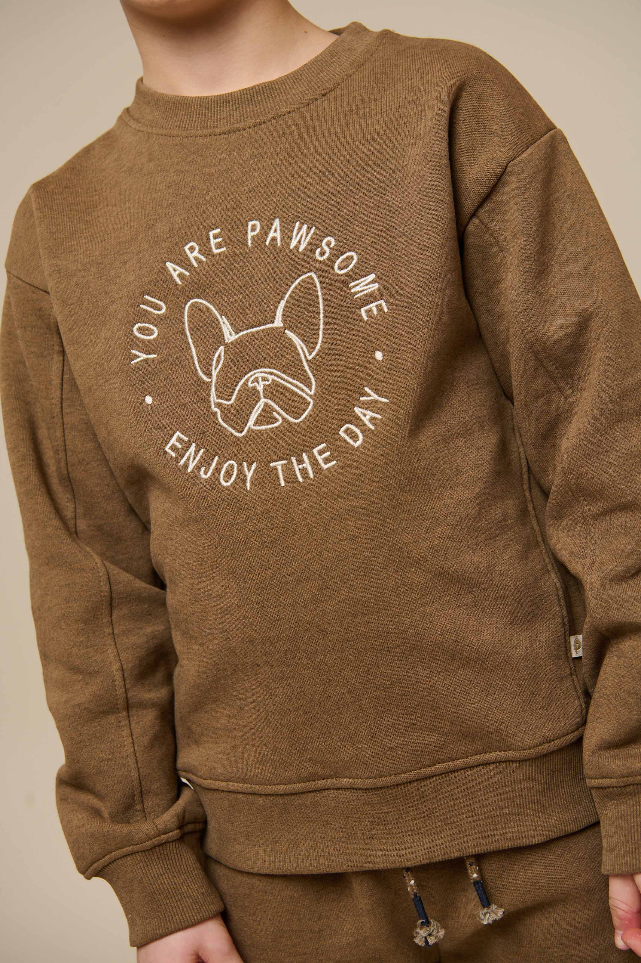 Sweatshirt med rund hals - Tween - Coffe Melange | 100891 Justin