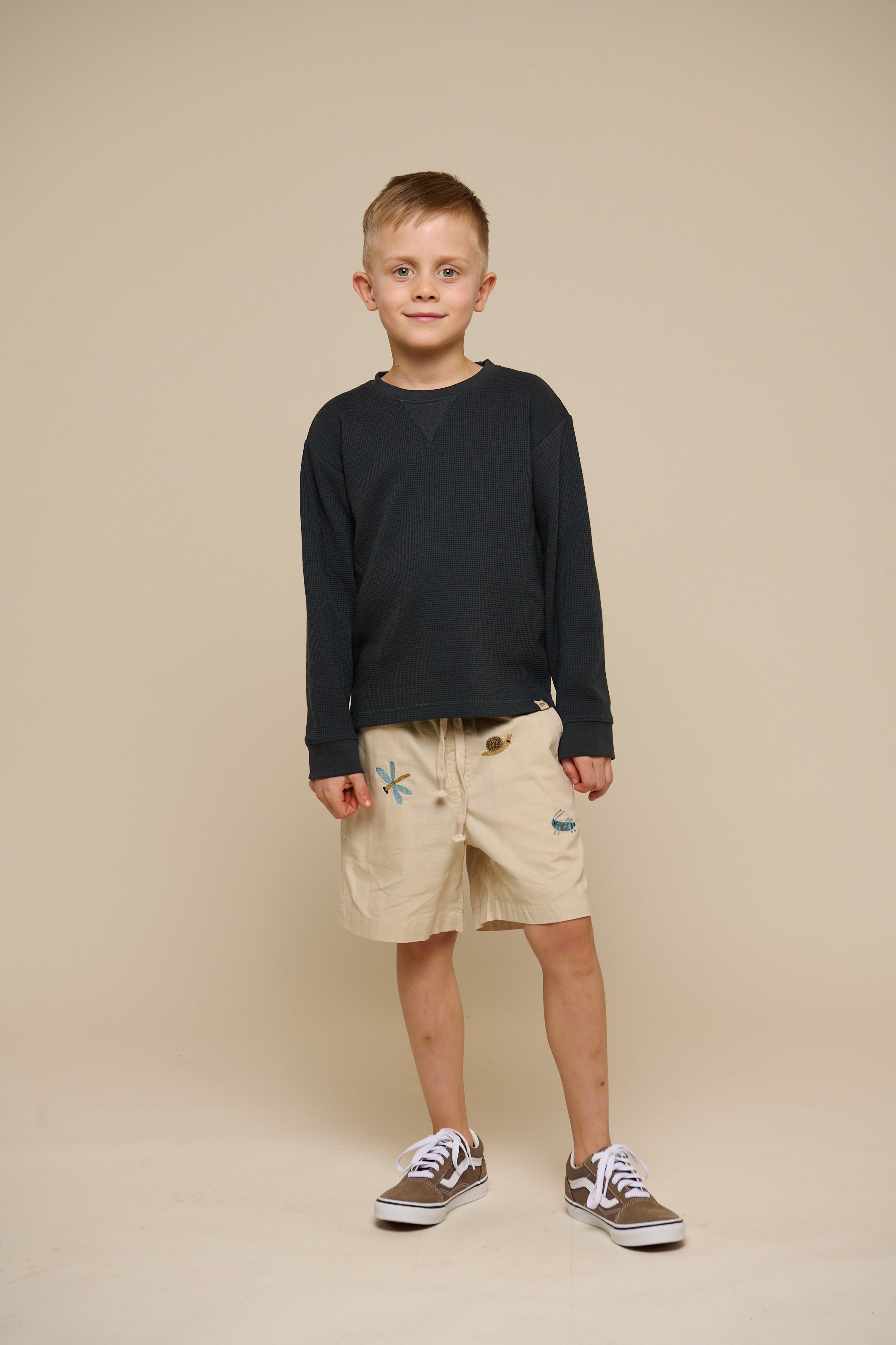 Langærmet T-shirt med struktur - Tween - Forest Green | 100708 Malthe