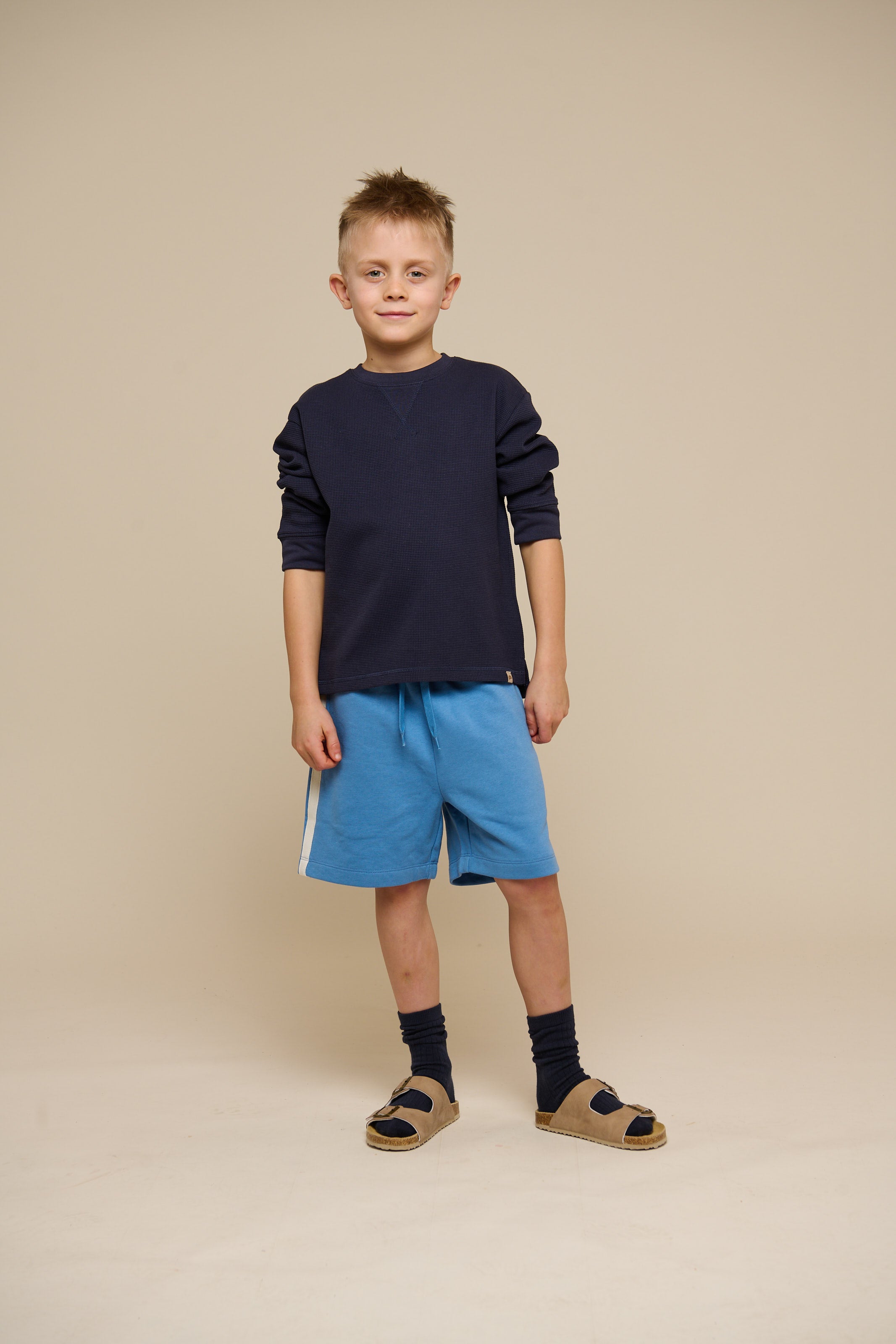 Langærmet T-shirt med struktur - Tween - Navy | 100704 Malthe