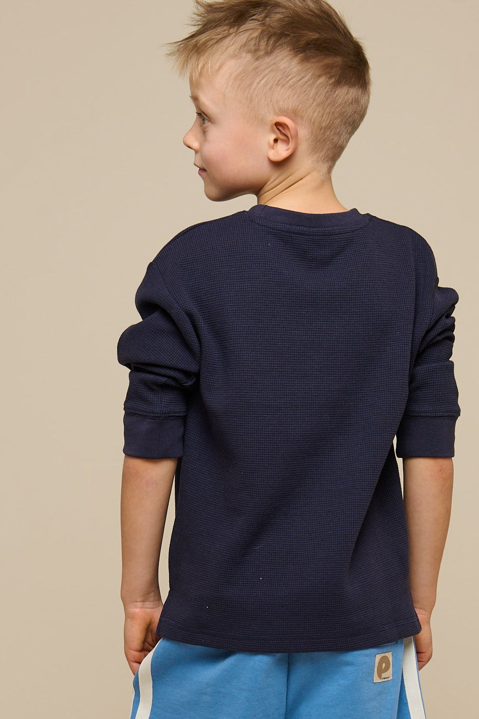 Langærmet T-shirt med struktur - Tween - Navy | 100704 Malthe