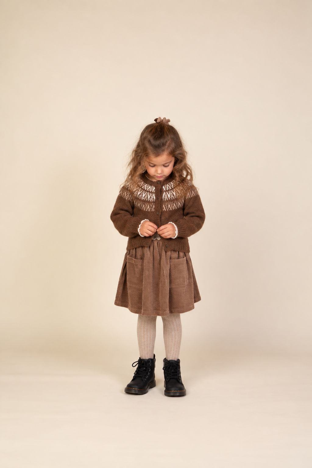 Fløjlsnederdel med påsatte lommer Kids - Brown | 101679 Greta
