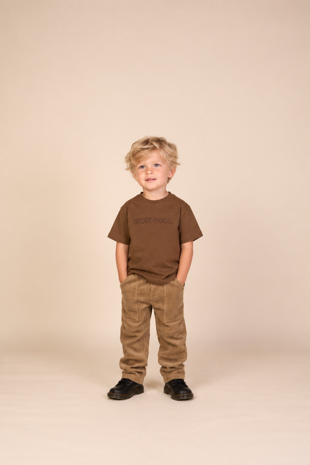 Slub jersey T-shirt med broderi - Kids - Dark Brown | 101157 Villum