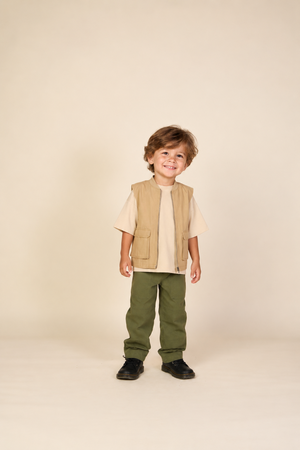 Canvas cargo-vest - Kids - Khaki | 101128 Isack