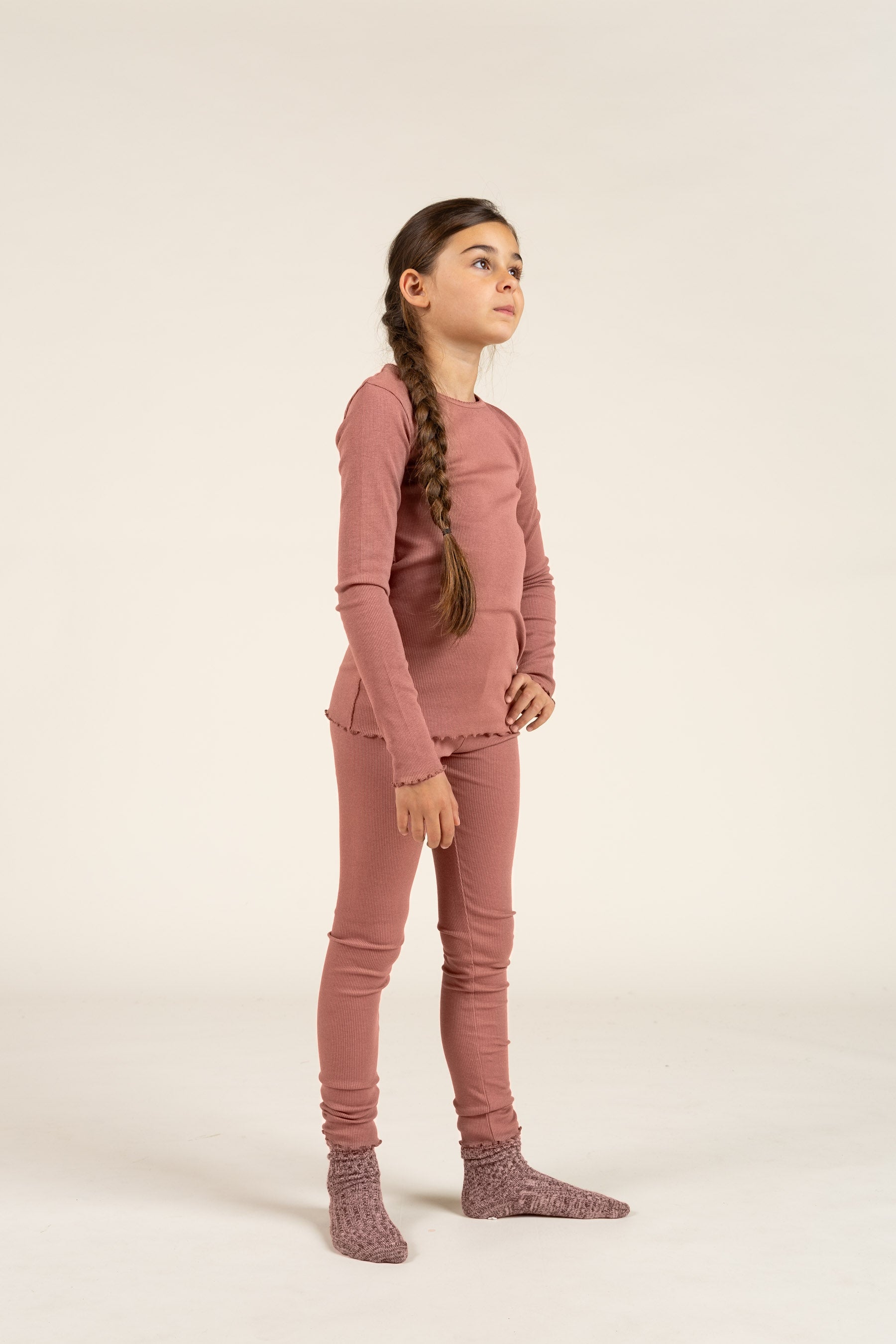 Rib-leggings i Modal - Tween - Old Rose | 100587 Mia