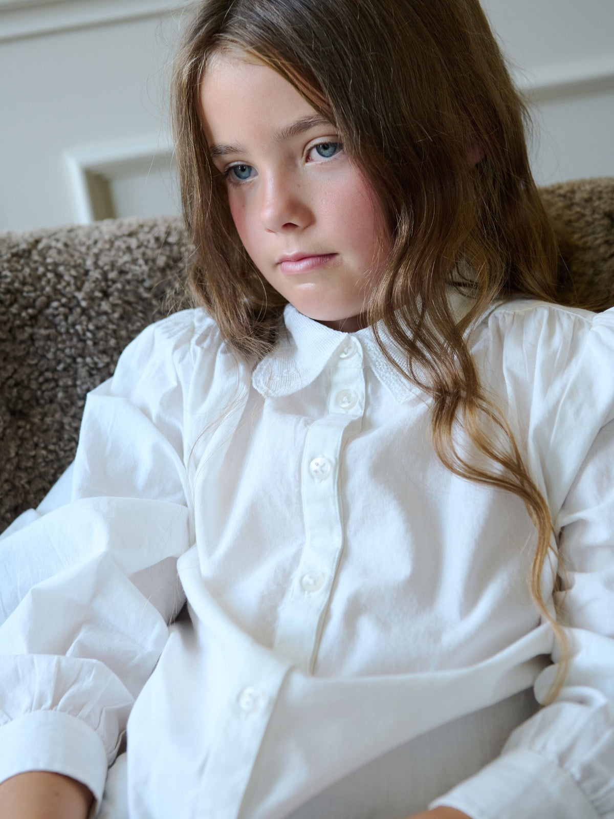 Bomuldsskjorte med blondekrave Tween - Offwhite | 101460 Holly