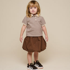 Stribet jersey polo - Kids - Brown | 101004 Emmie