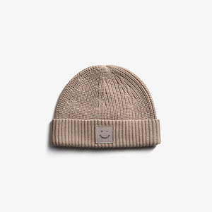 Ribbet strikhue - All - Beige
