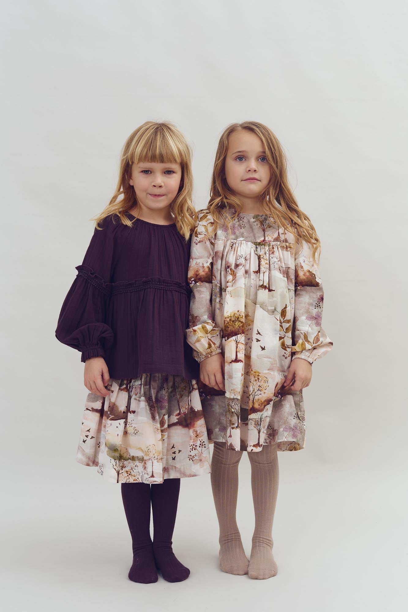 Poplin-kjole med landskabeligt print - Kids - Moonlight/Purple