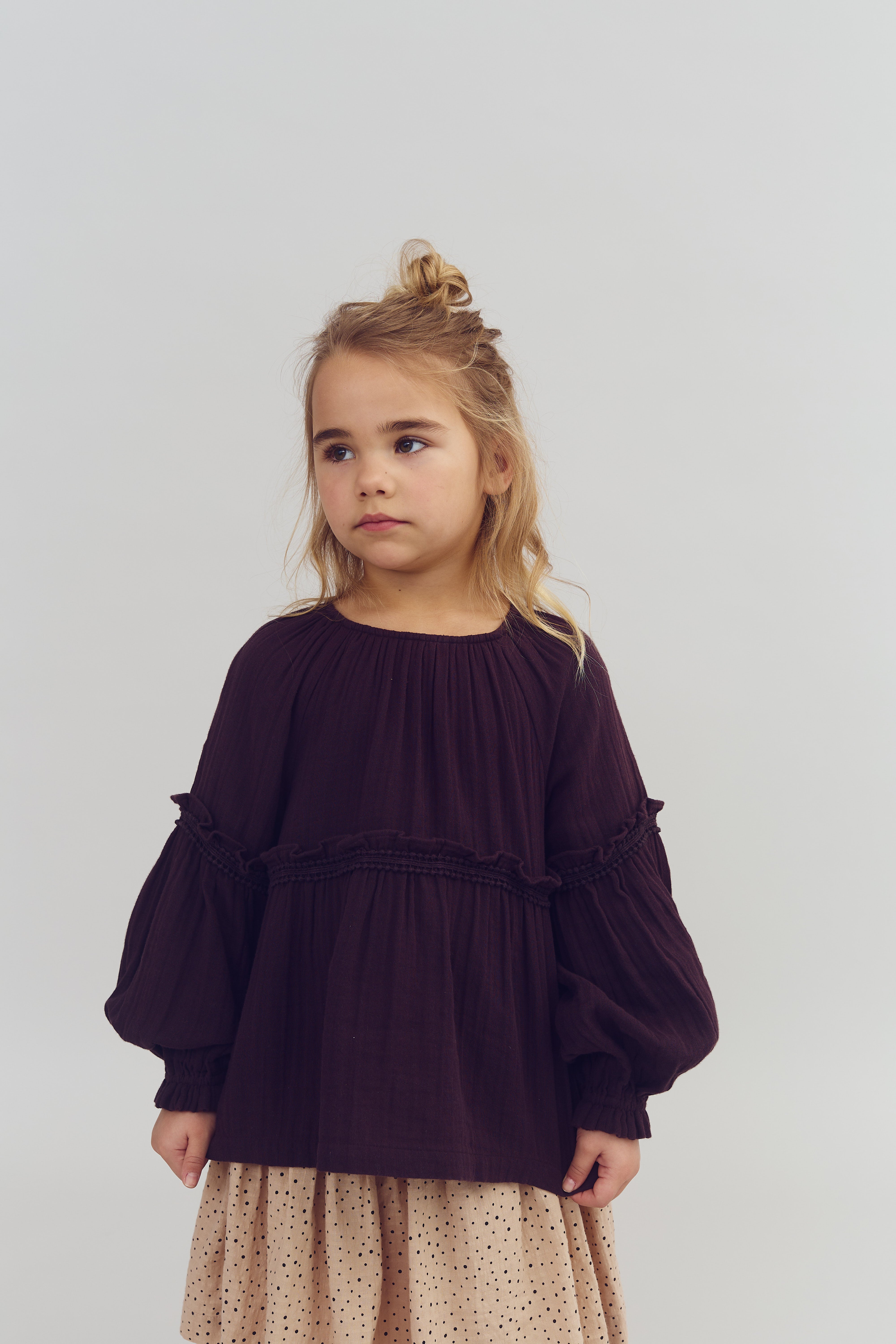 Boho bluse - Kids - Dark Purple