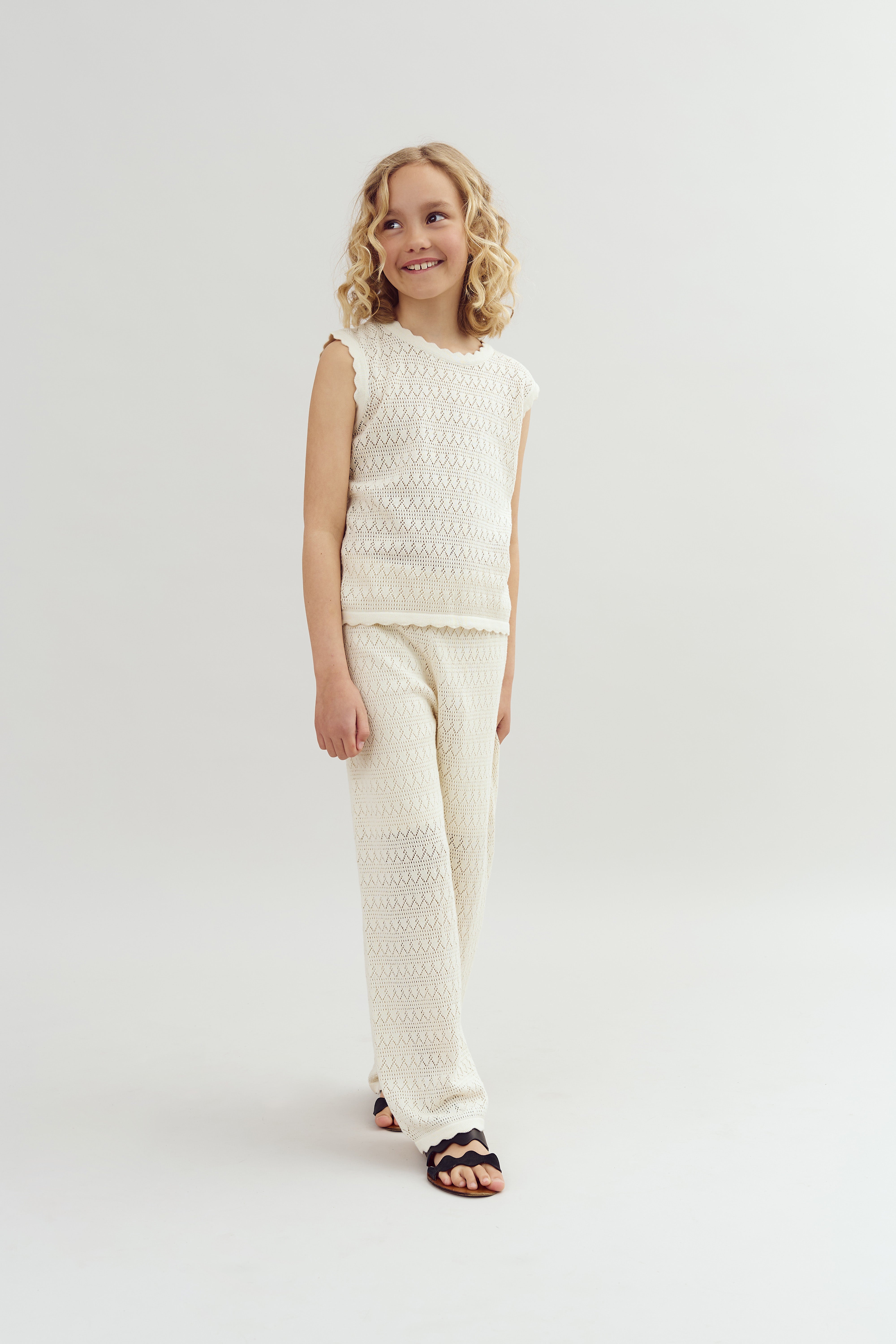 Strikkede Bukser - Tween - Off White | 100284 Vivi