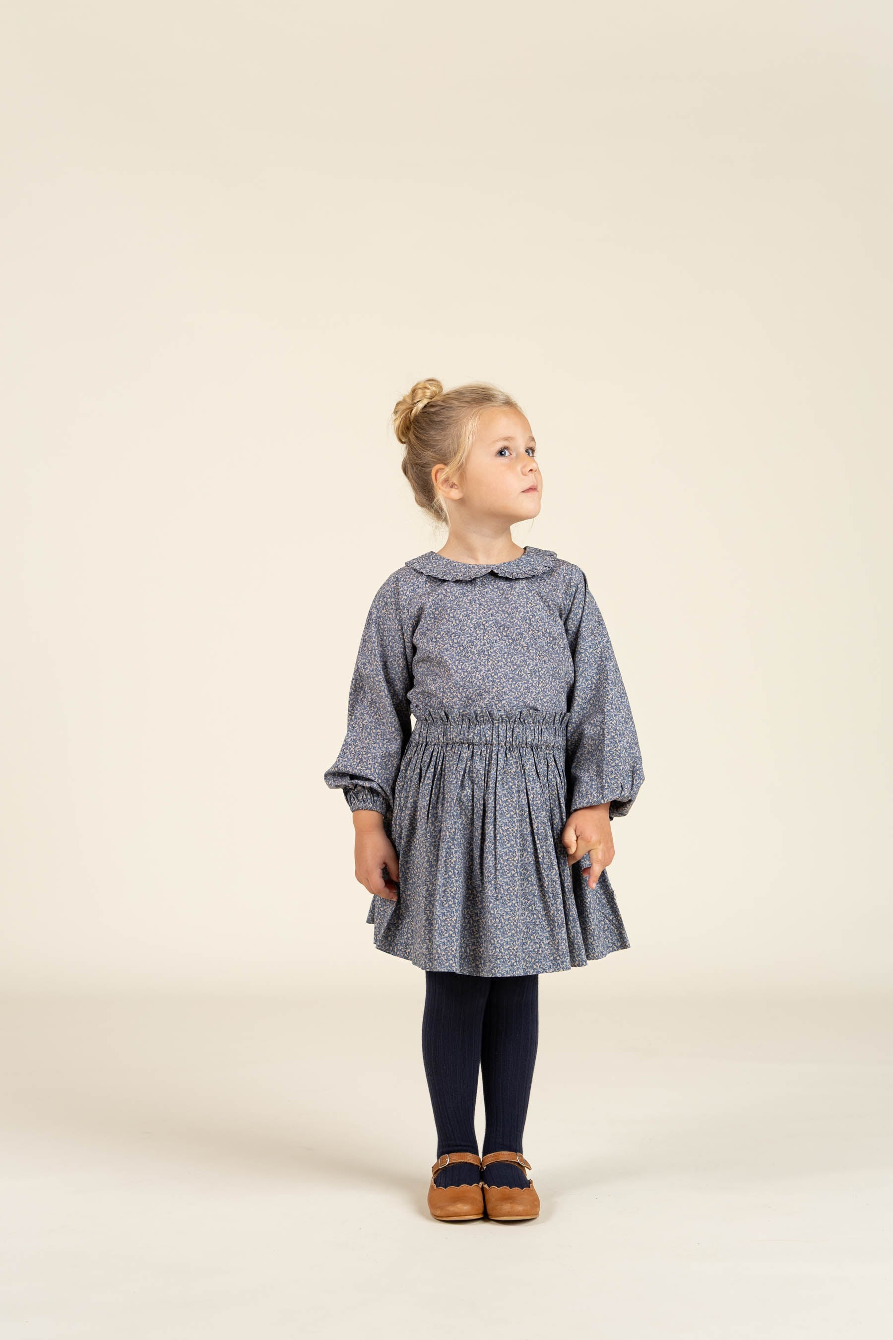 Nederdel i Printet bomulds-poplin - Kids - Blue | 100794 Allie