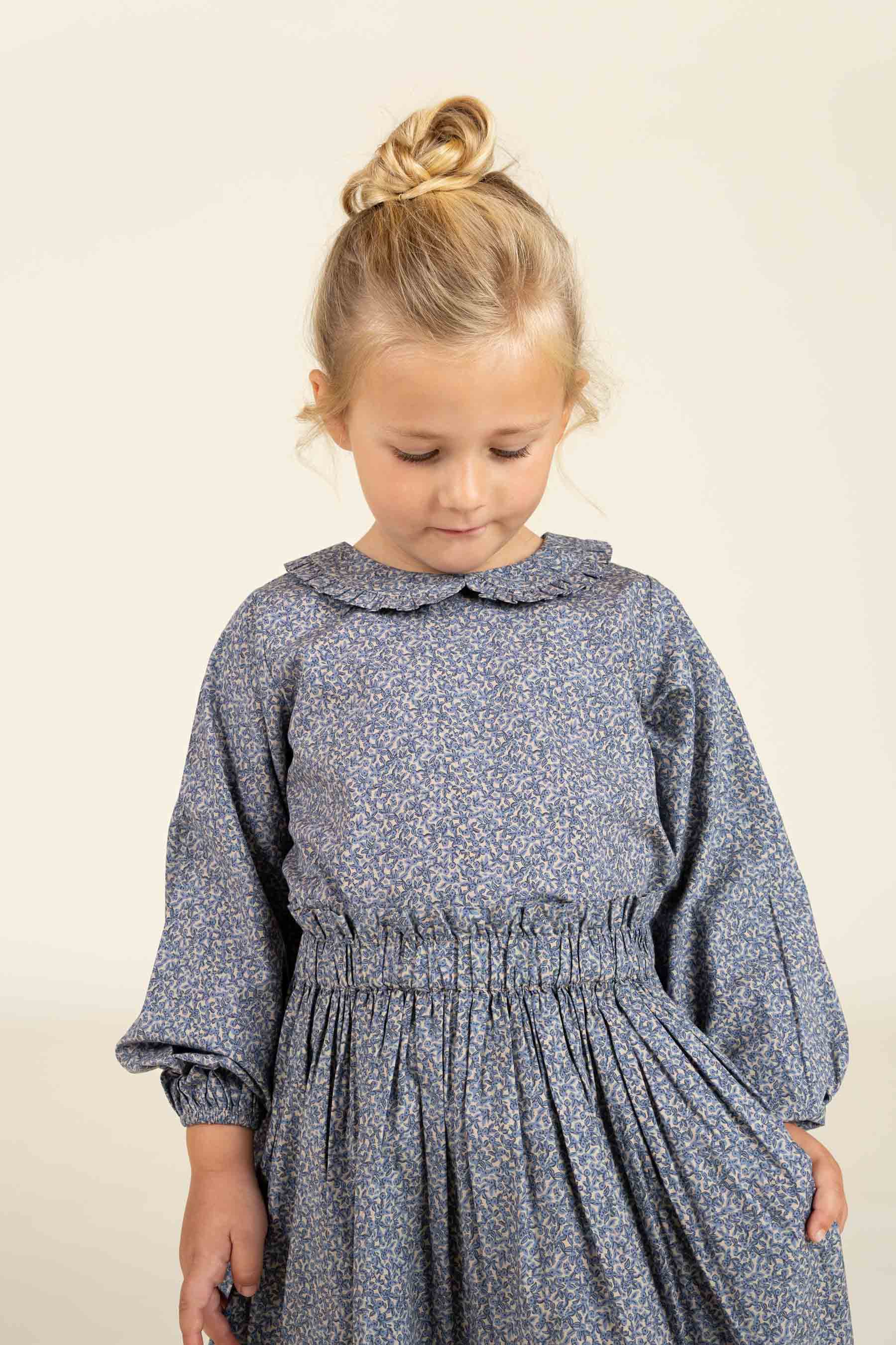 Nederdel i Printet bomulds-poplin - Kids - Blue | 100794 Allie
