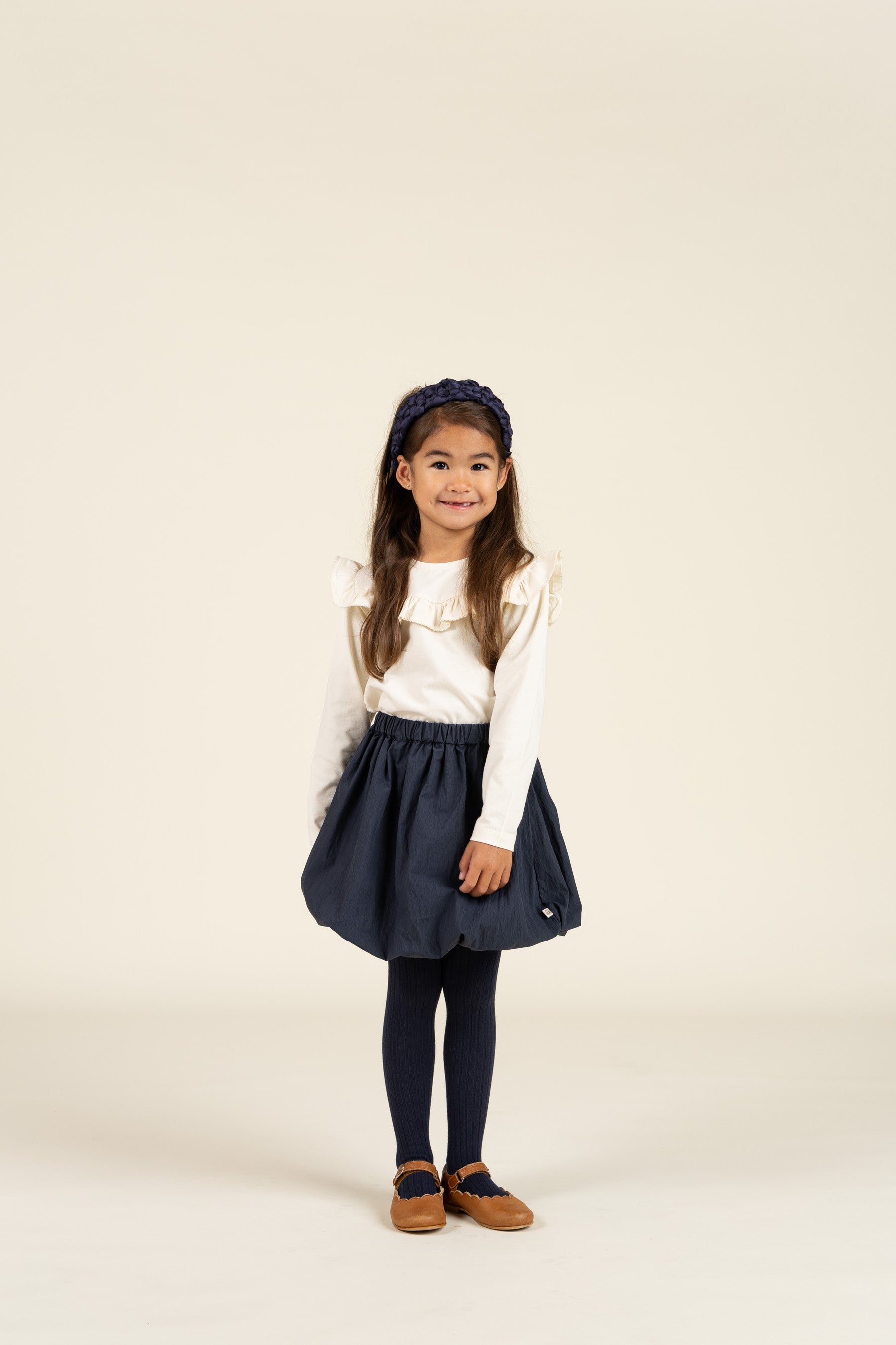 Jersey-bluse med flæser - Kids - Off White | 100862 Talia