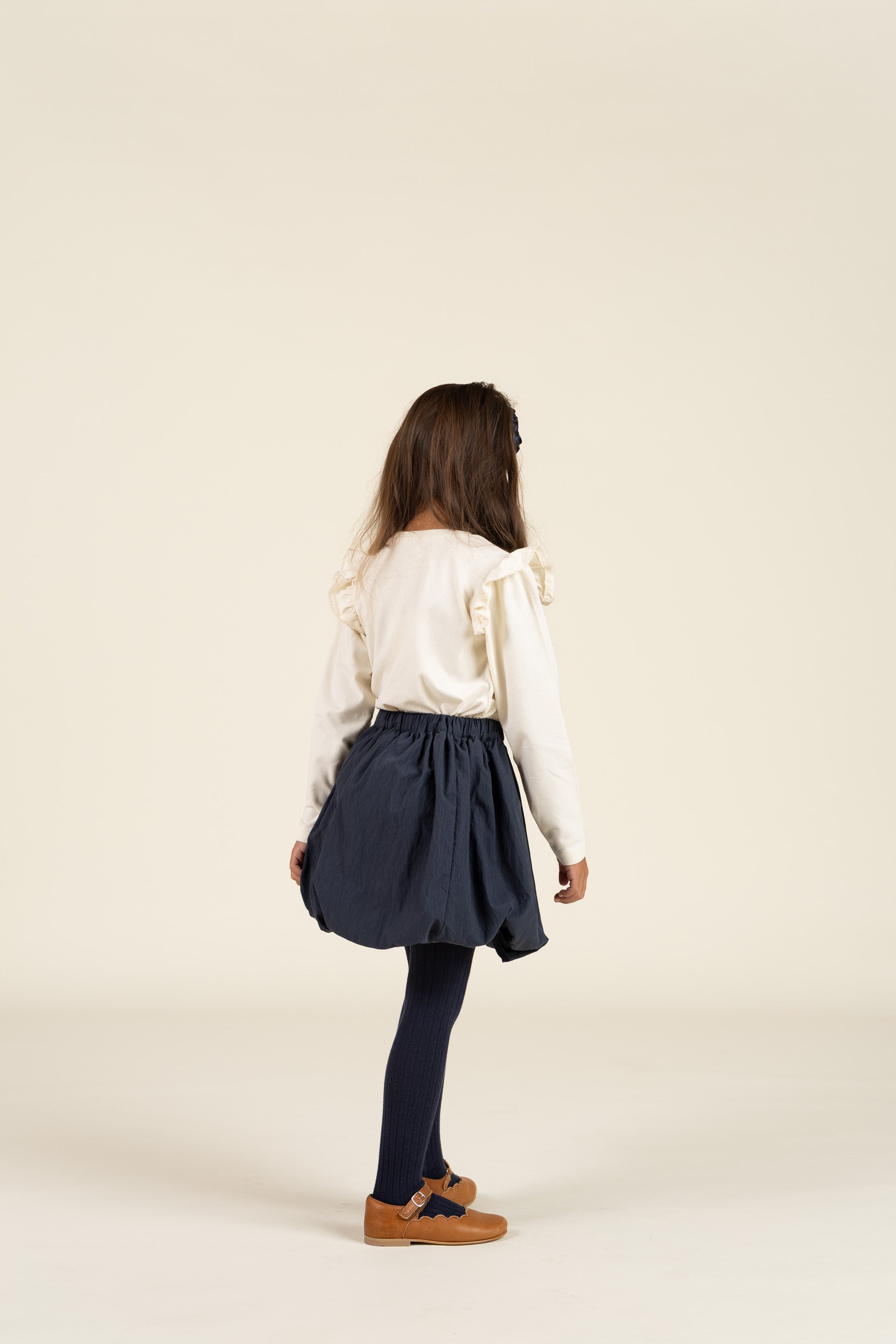 Jersey-bluse med flæser - Kids - Off White | 100862 Talia