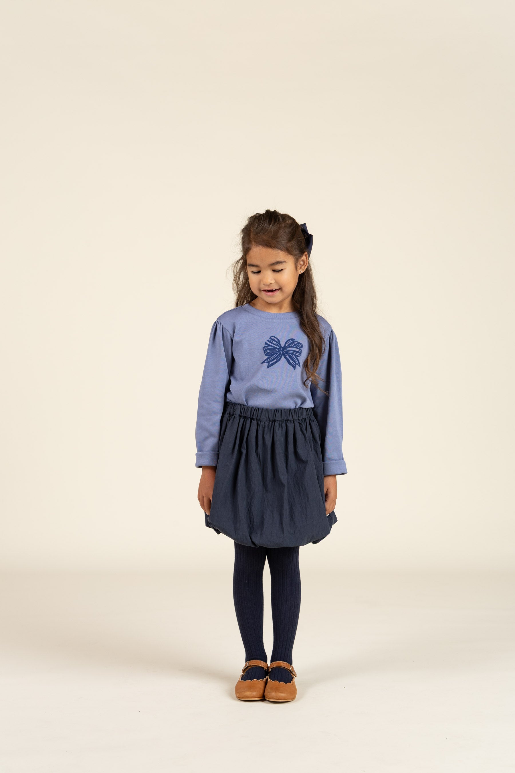 Langærmet T-shirt i m. Print - Kids - Blue | 100850 Kendell