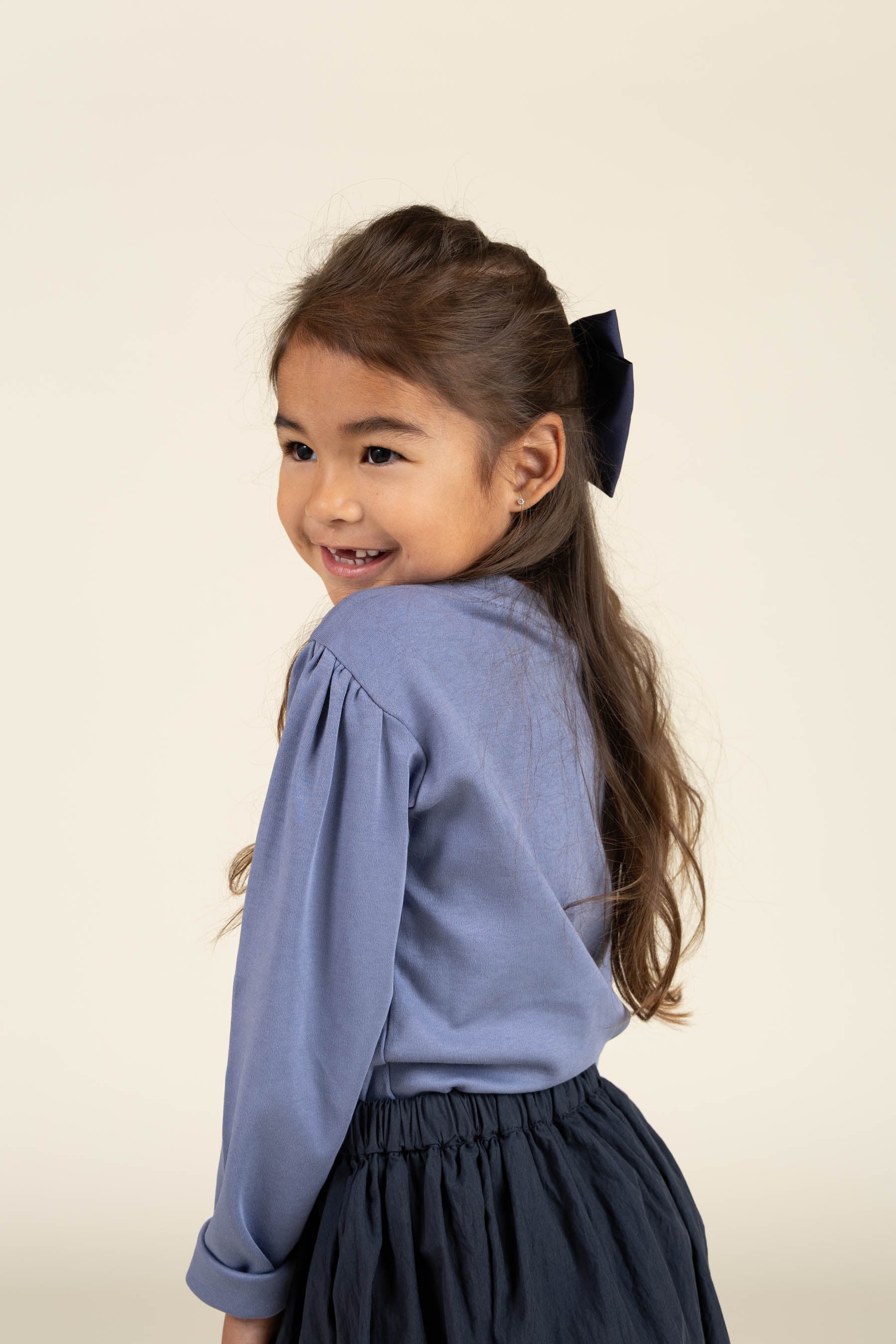 Langærmet T-shirt med Print - Kids - Blue | 100850 Kendell