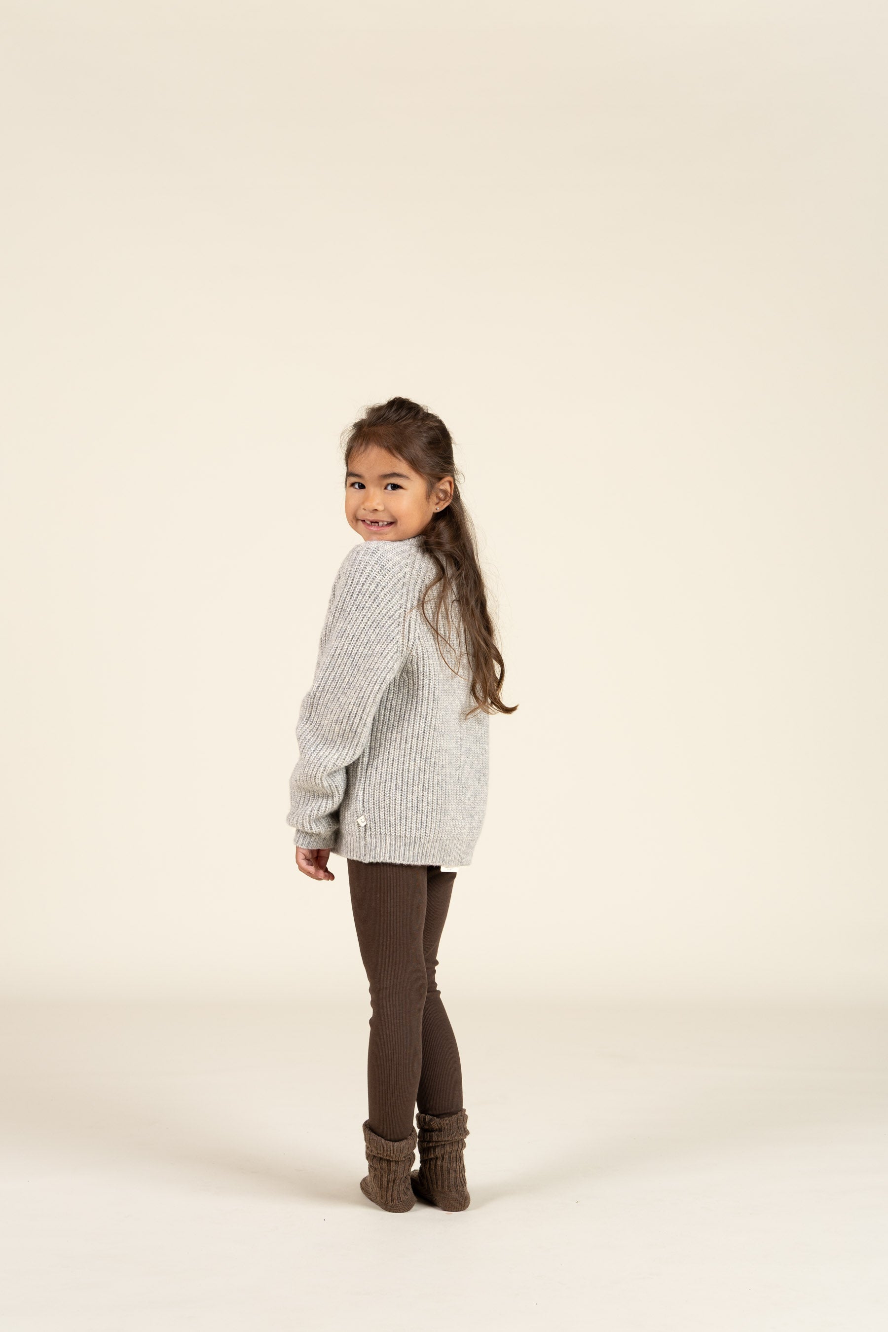 unisex Cardigan i Uldmix - Kids - Grey Melange | 100746 Cork