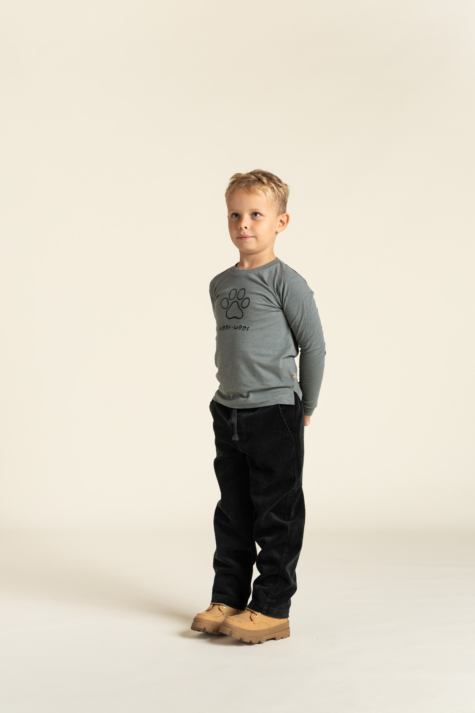 Langærmet T-shirt i Slub Jersey - Kids - Dusty Dark Green | 100834 Kevin