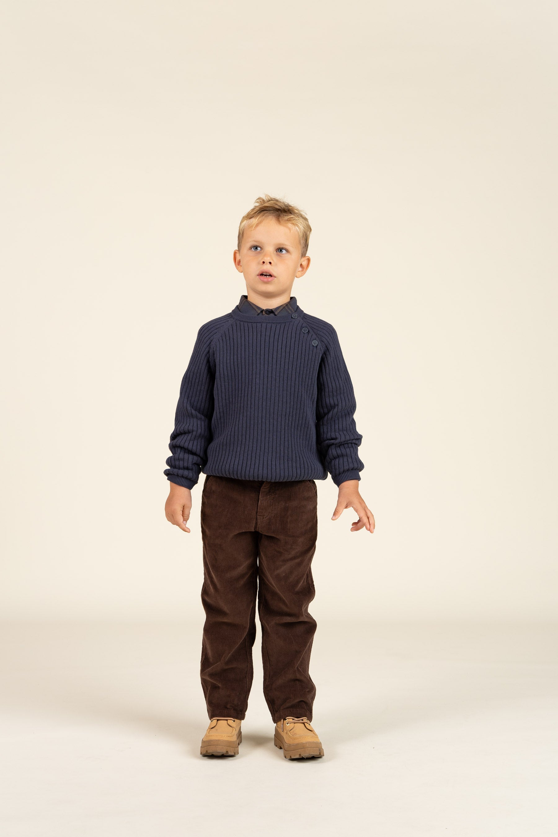 Strikket Bomuldssweater - Kids - Navy | 100693 Jett