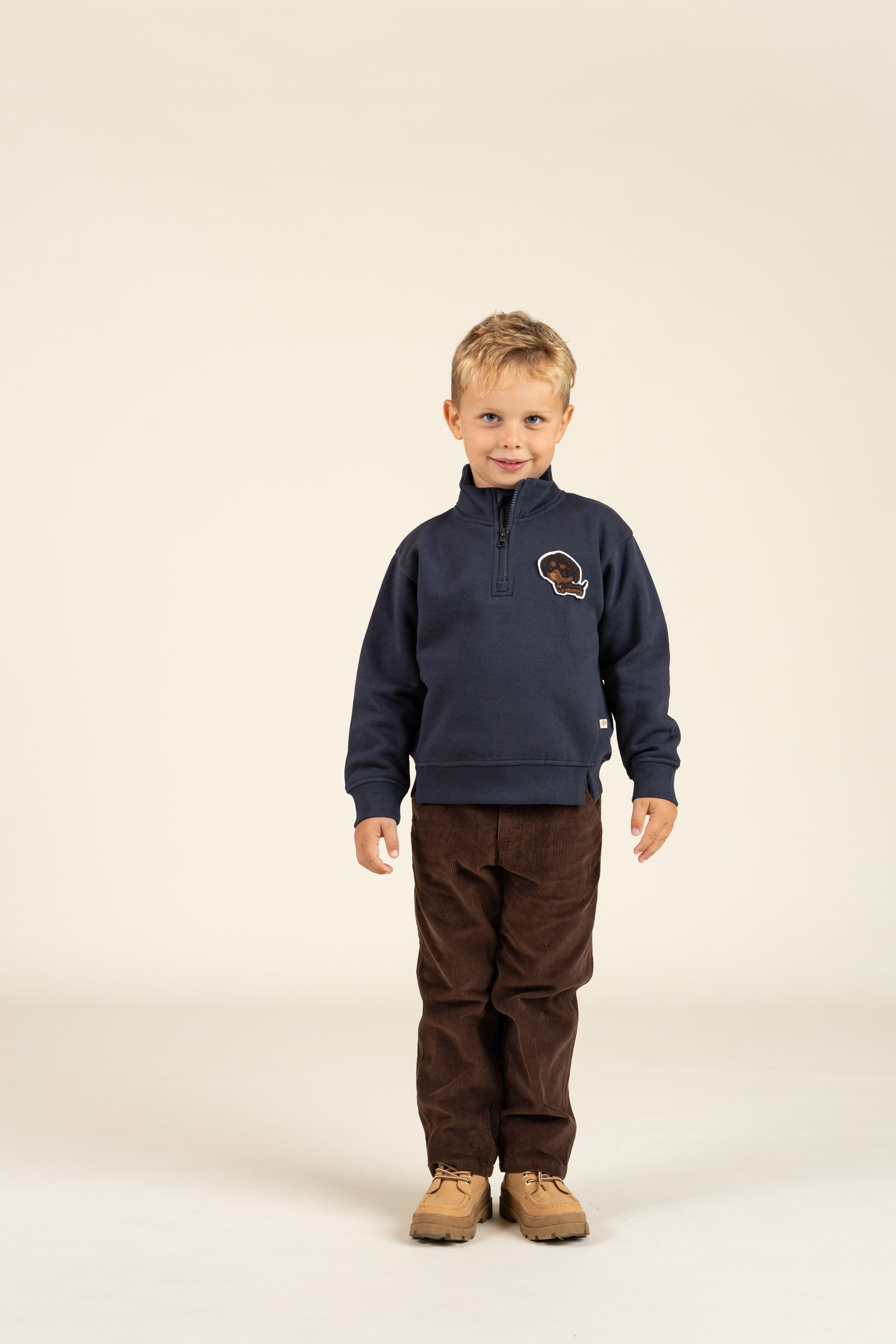 Sweatshirt med kort lynlås - Kids - Navy | 100806 Tristan