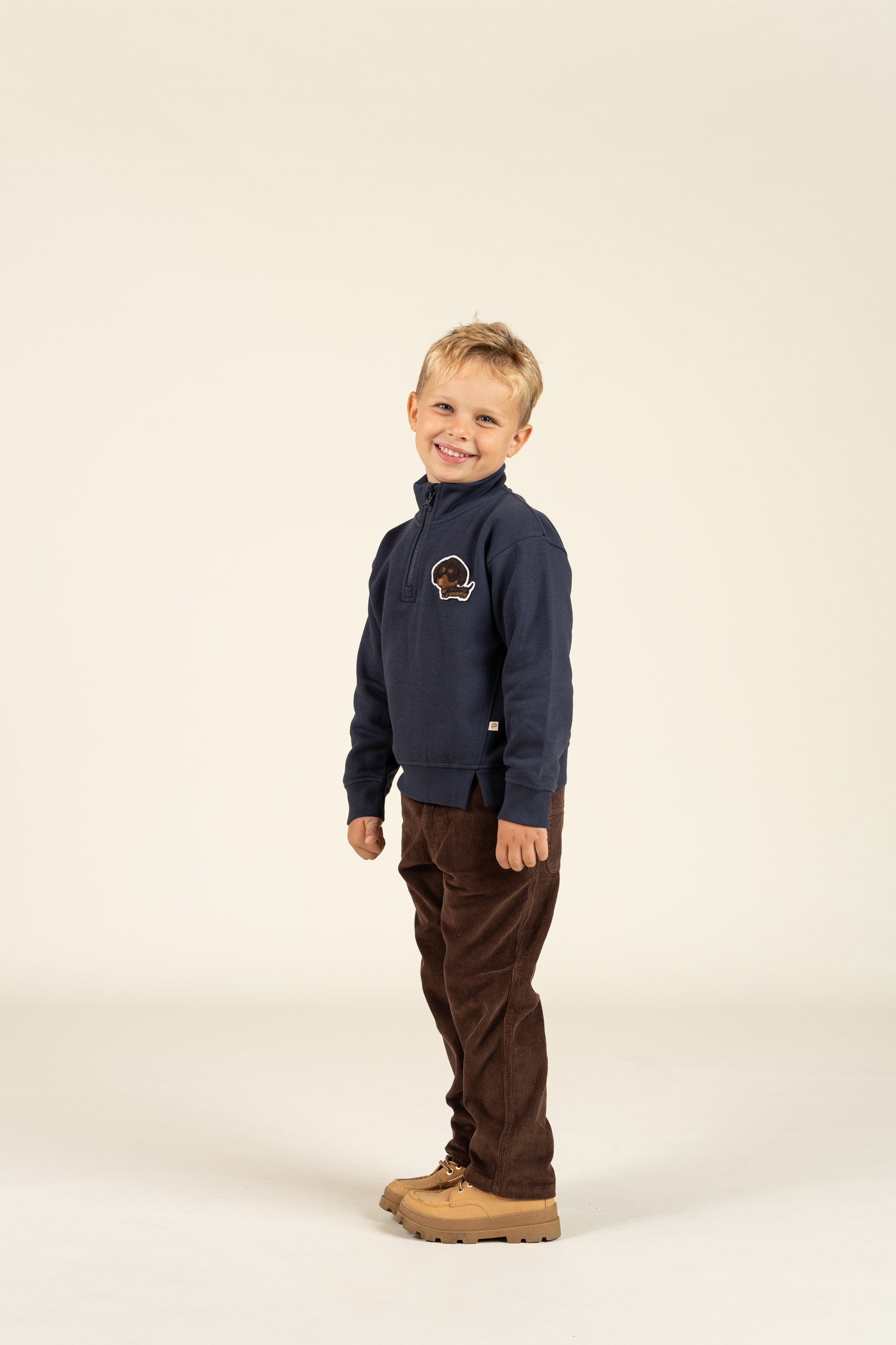 Sweatshirt med kort lynlås - Kids - Navy | 100806 Tristan