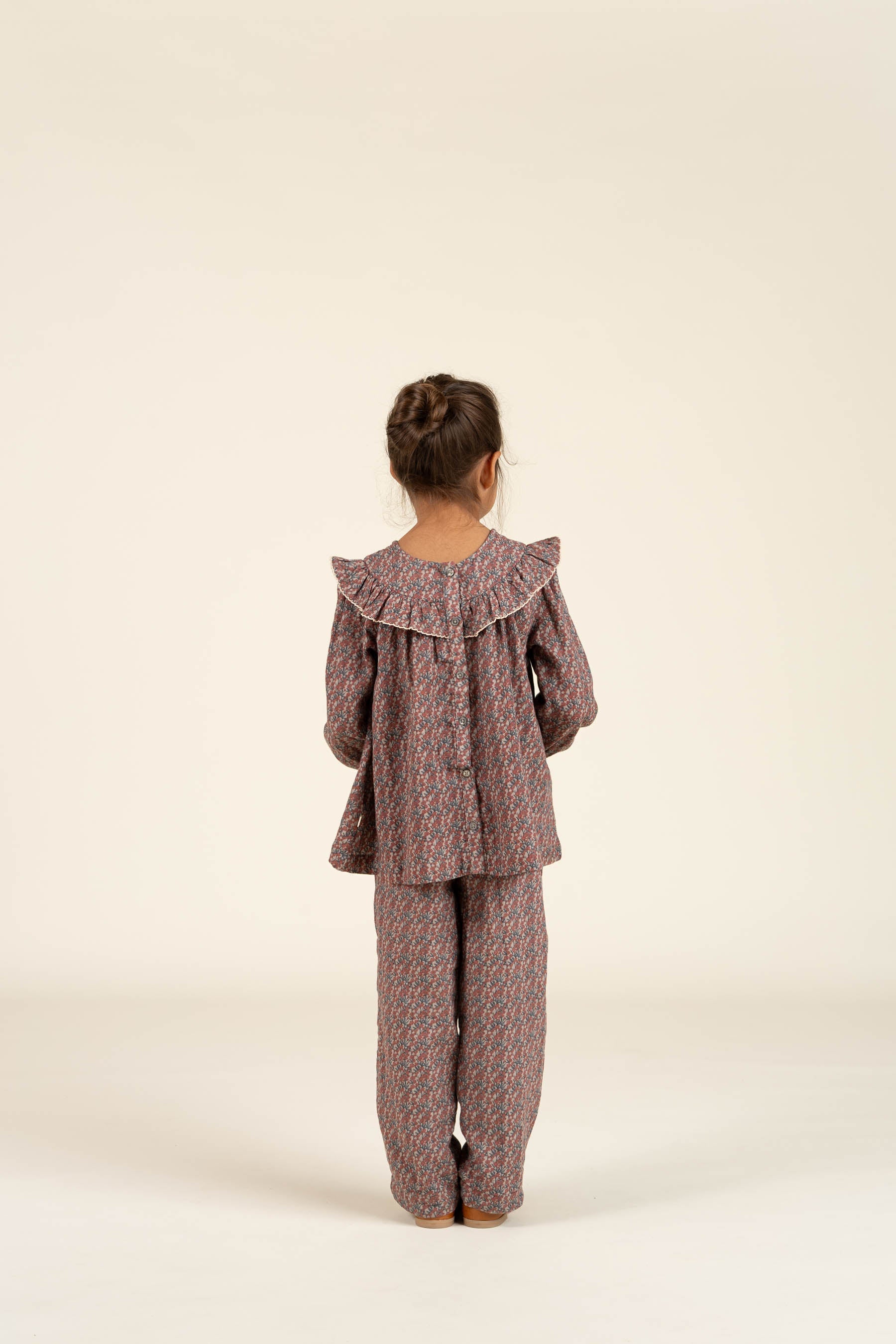 Bukser i Printet Bomuld - Kids - Rose / Green | 100734 Maggie